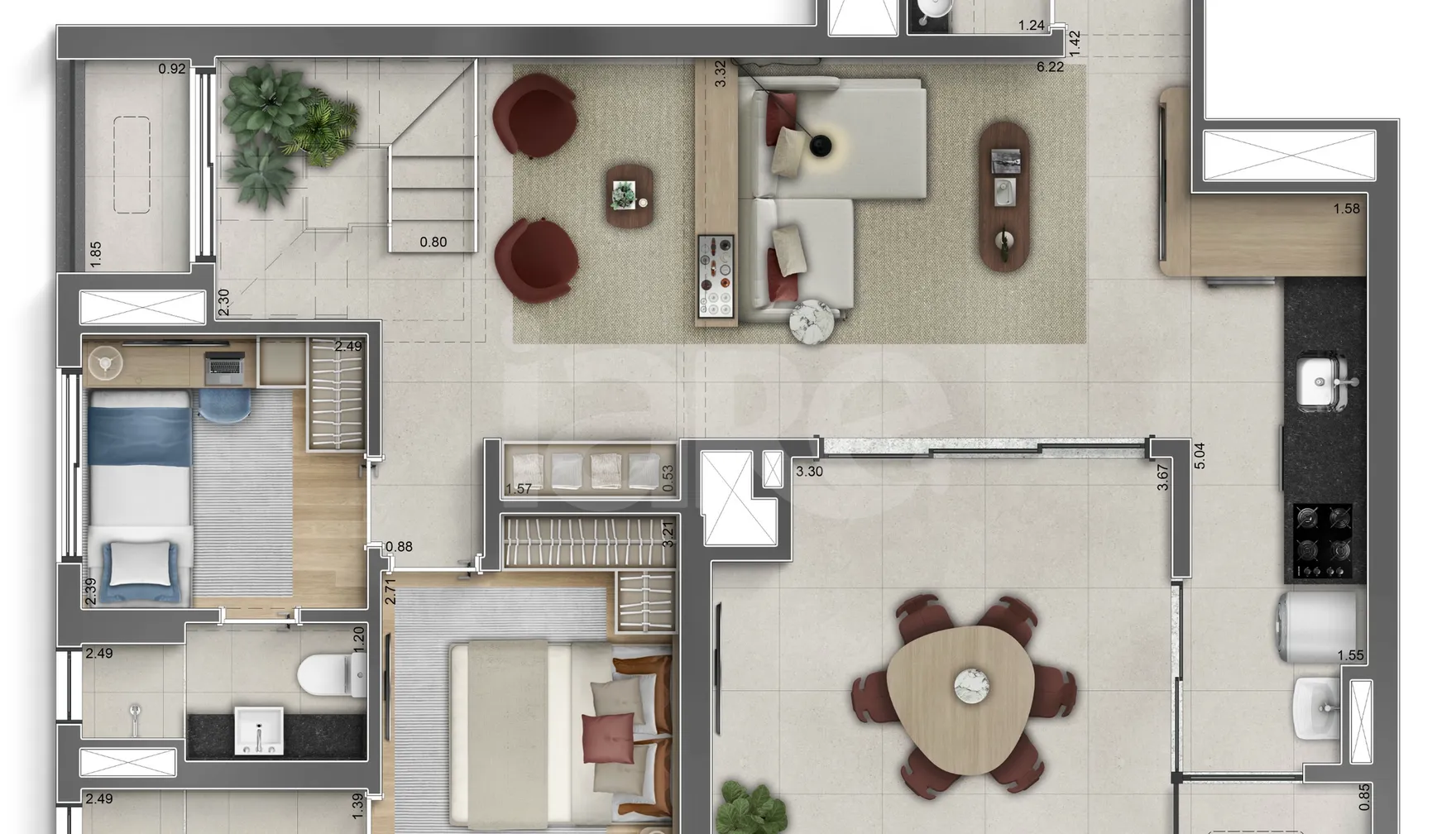 Planta — Cobertura Duplex 179,19 m²