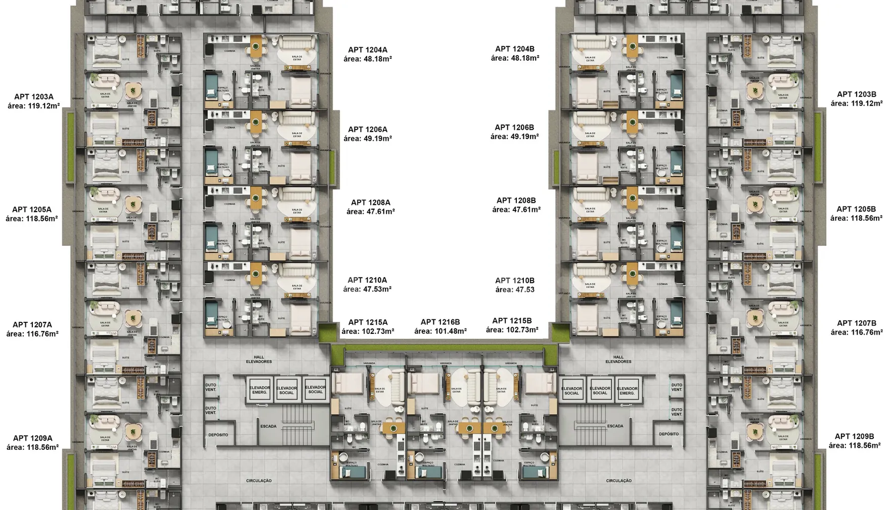 Planta — Pavimento 12