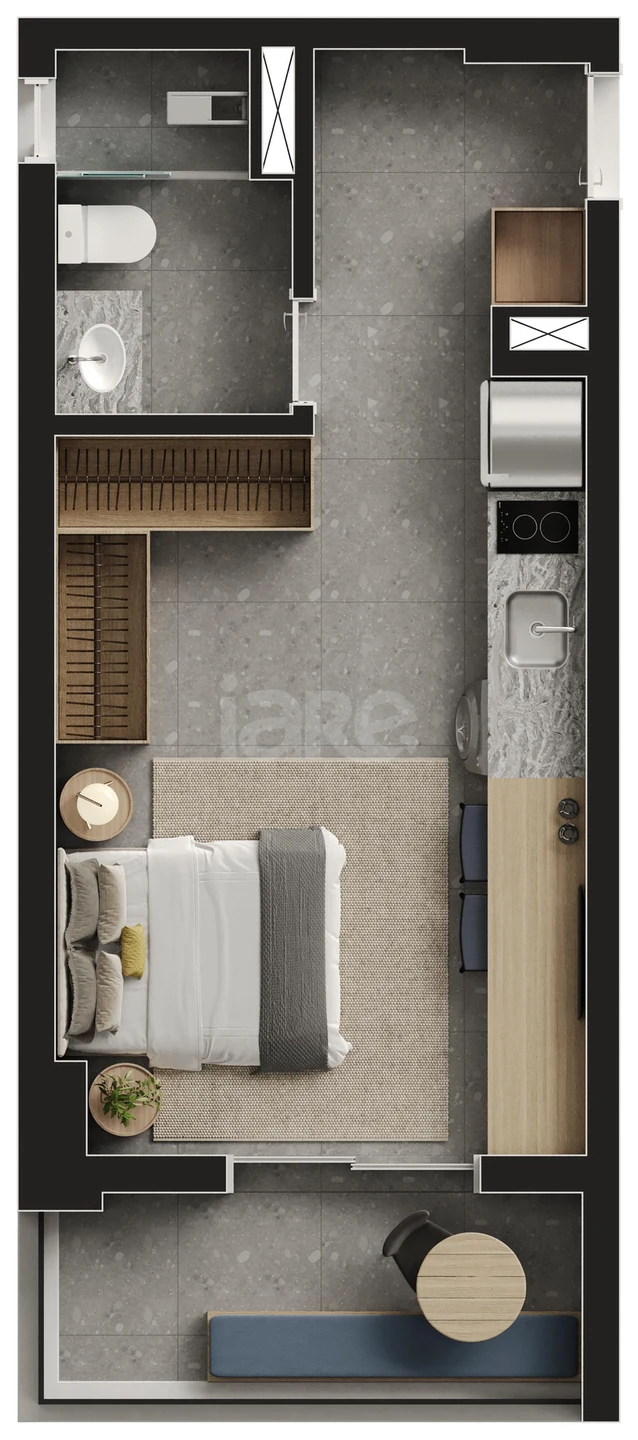 Planta — Studio 31,46 m²