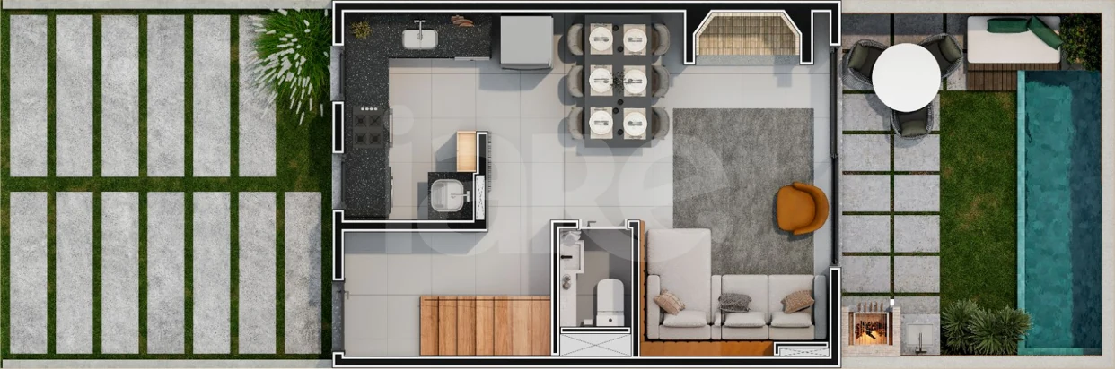Planta — Planta 01 - 2 dorm 150m2 - terreo