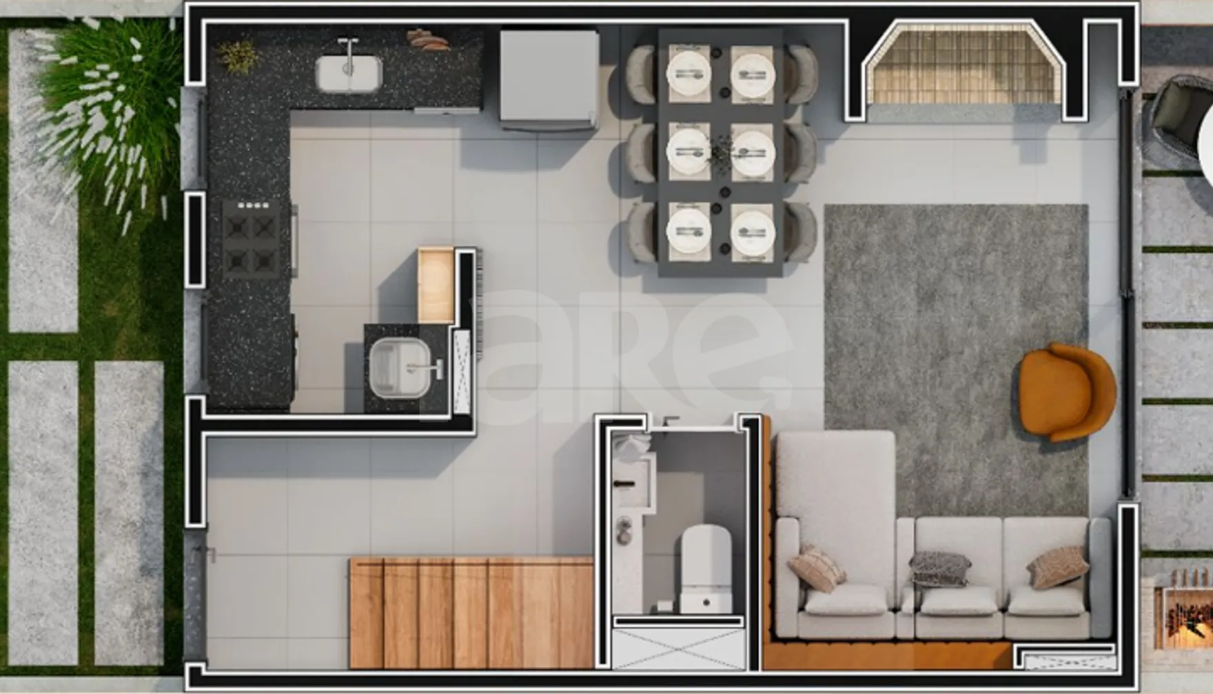 Planta — Planta 01 - 2 dorm 150m2 - terreo