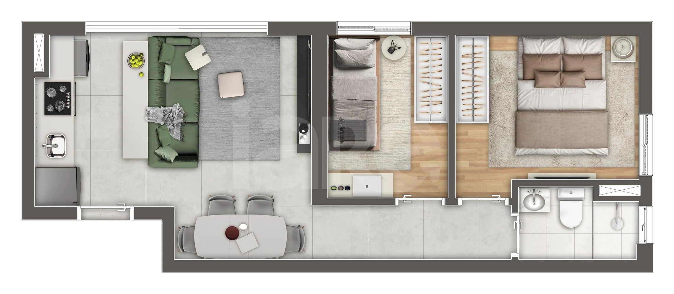Planta — Apartamento 39,34 m²