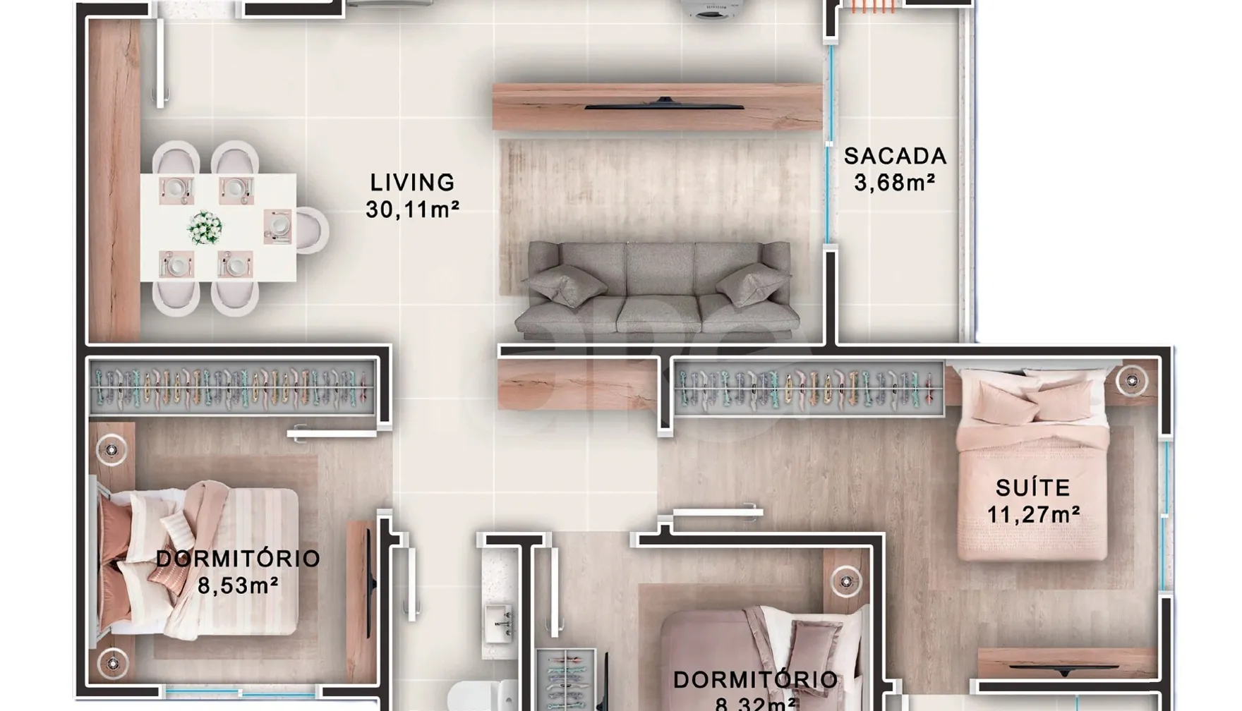 Planta — Apartamento 78,27 m²