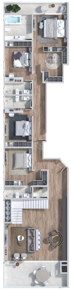 Planta — Cobertura Duplex 490,95 m² · 1º pavimento
