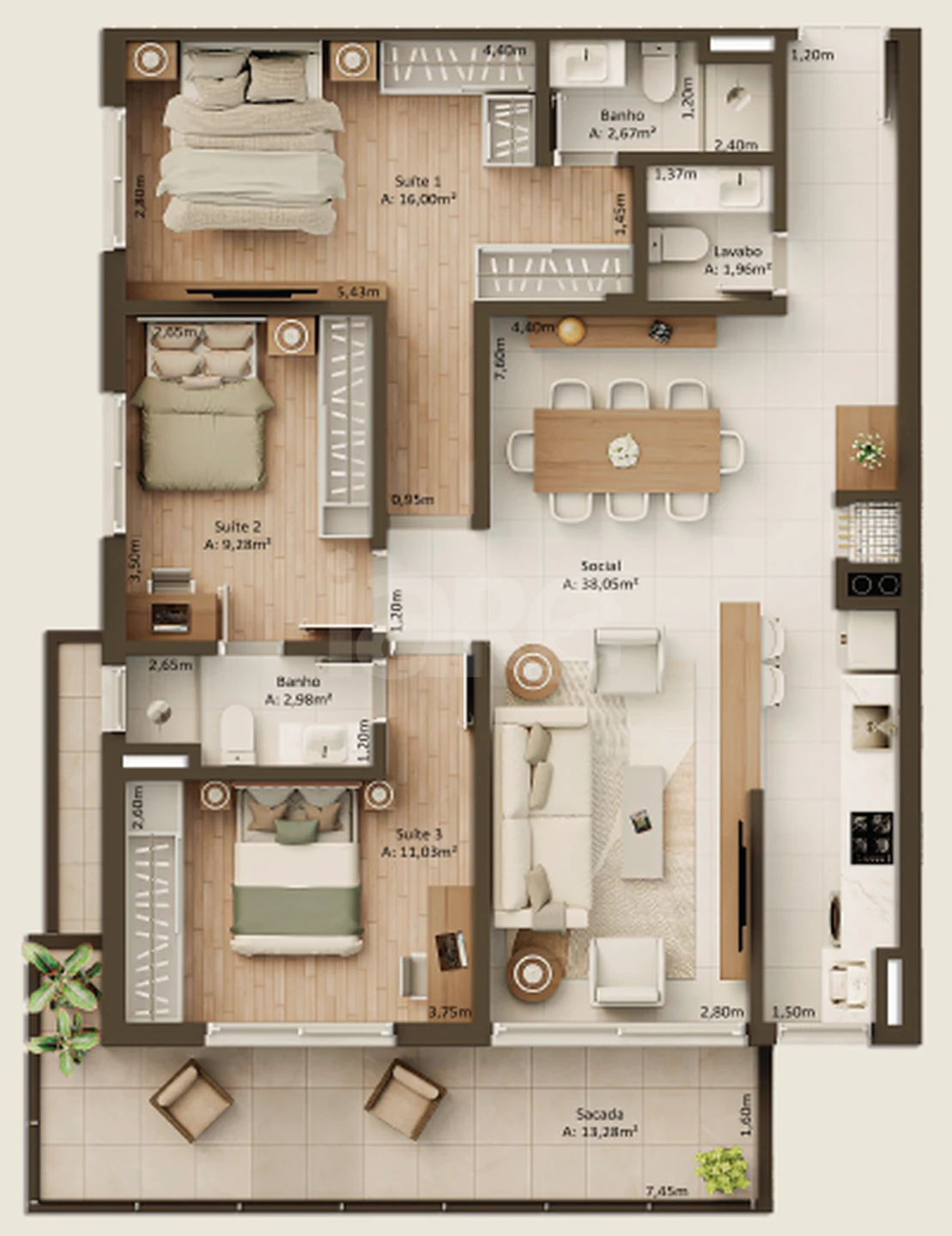 Planta — Garden 112,84 m²