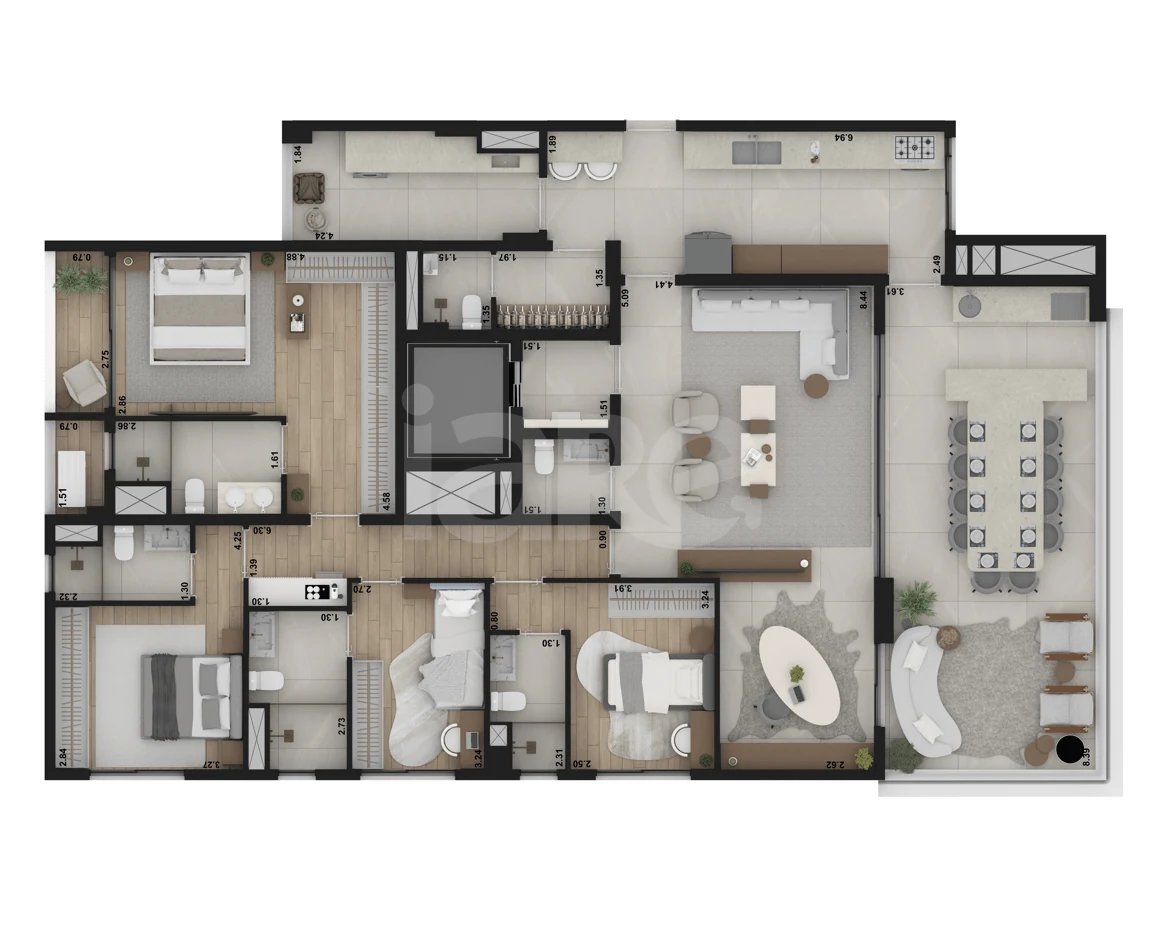 Planta — Apartamento 192 m²