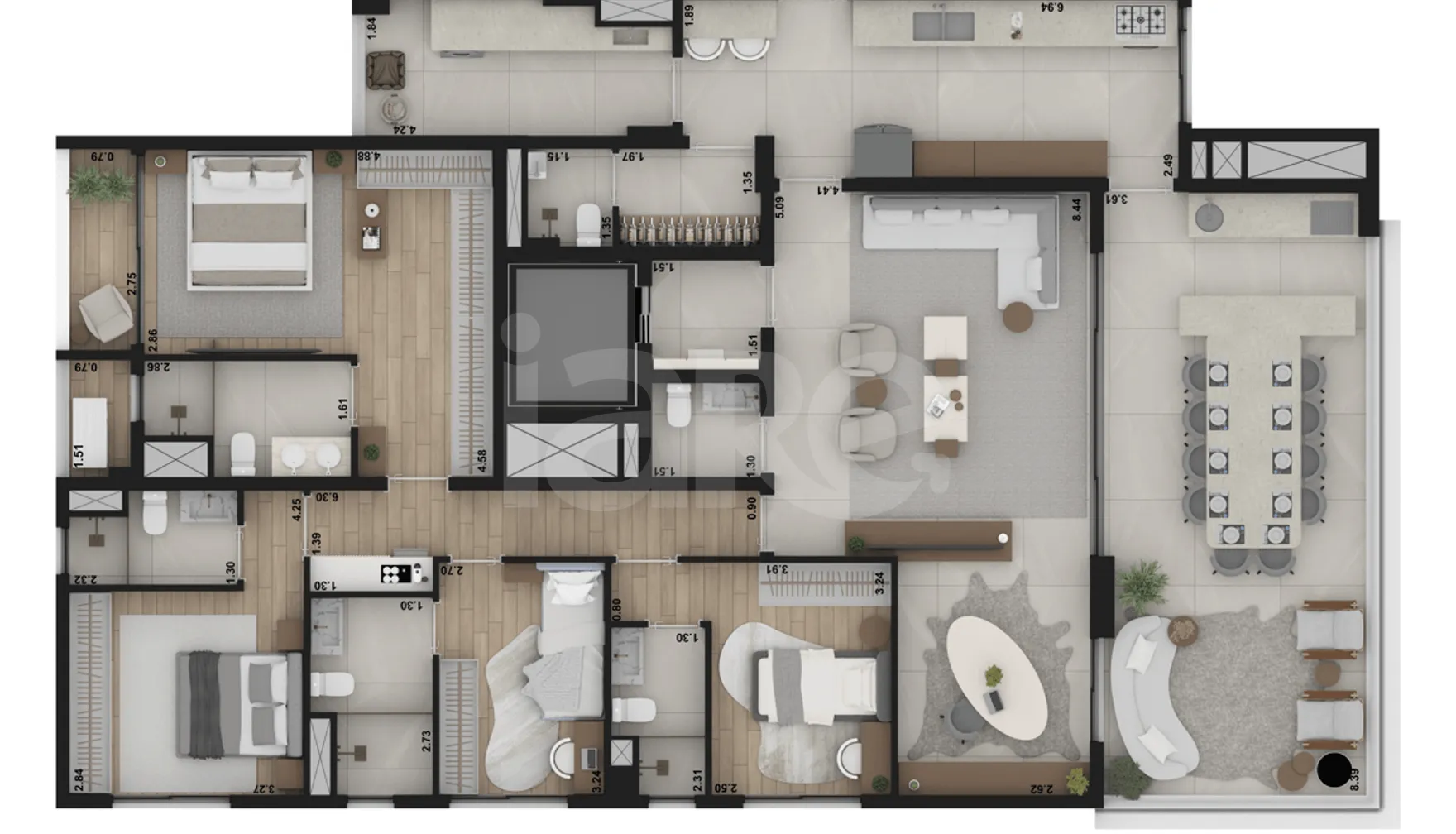 Planta — Apartamento 192 m²