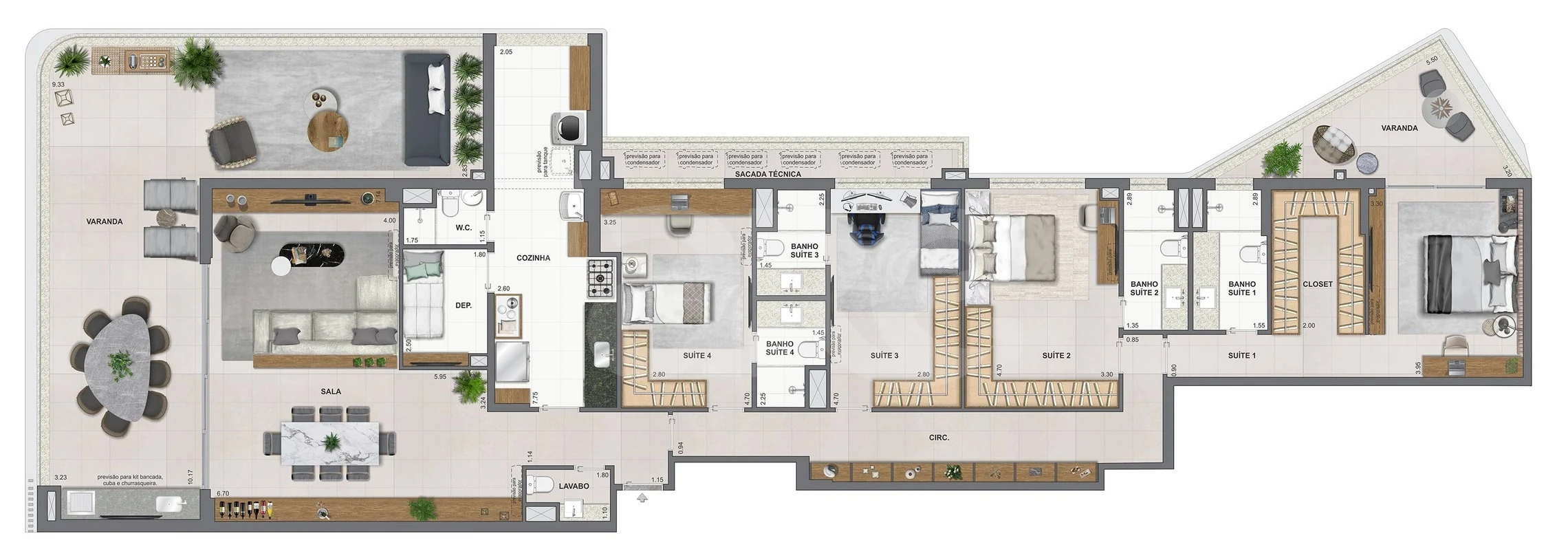 Planta — Apartamento 260,94 m²