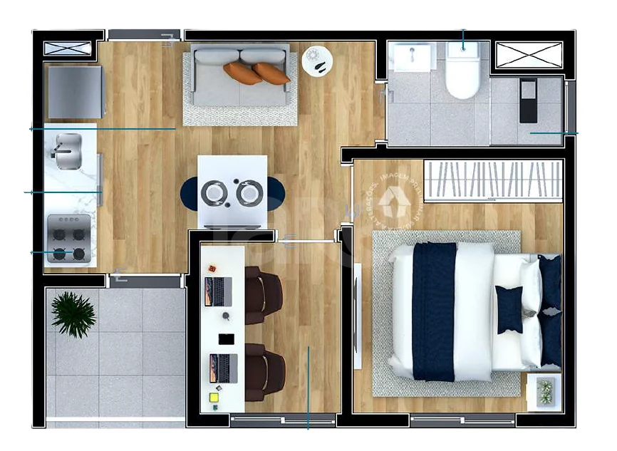 Planta — Apartamento 27,56 m²