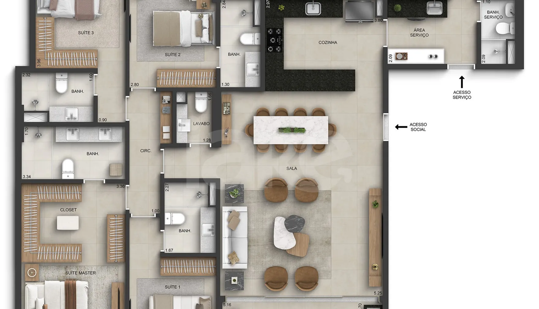 Planta — Apartamento 200,63 m²