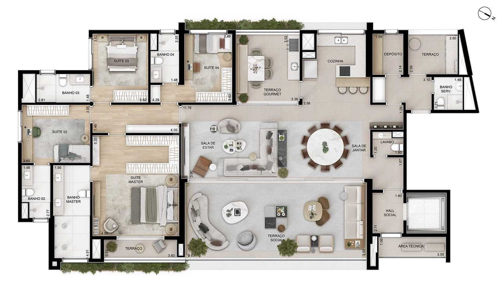 Planta — Apartamento 262,35 m²