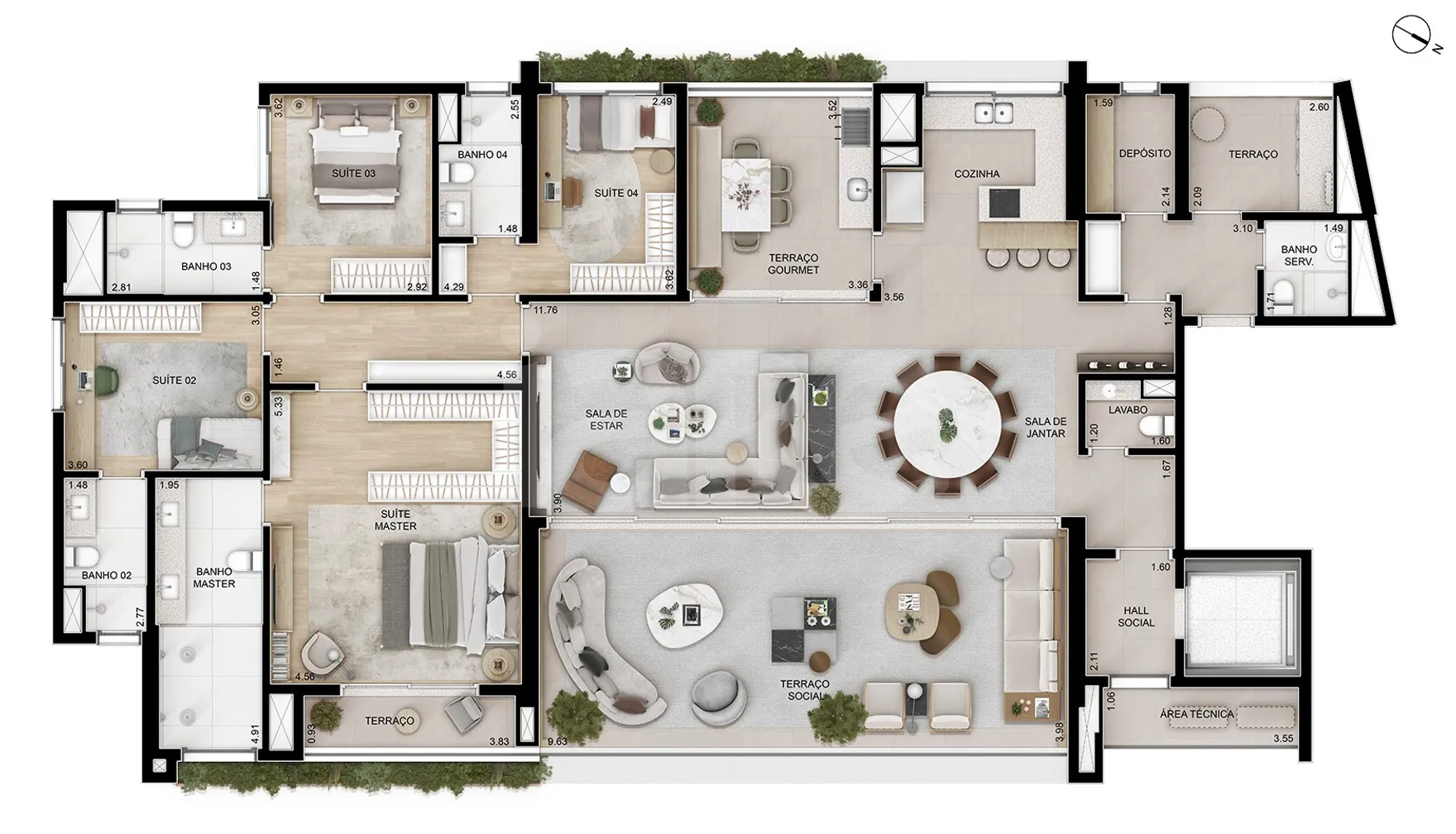 Planta — Apartamento 262,35 m²