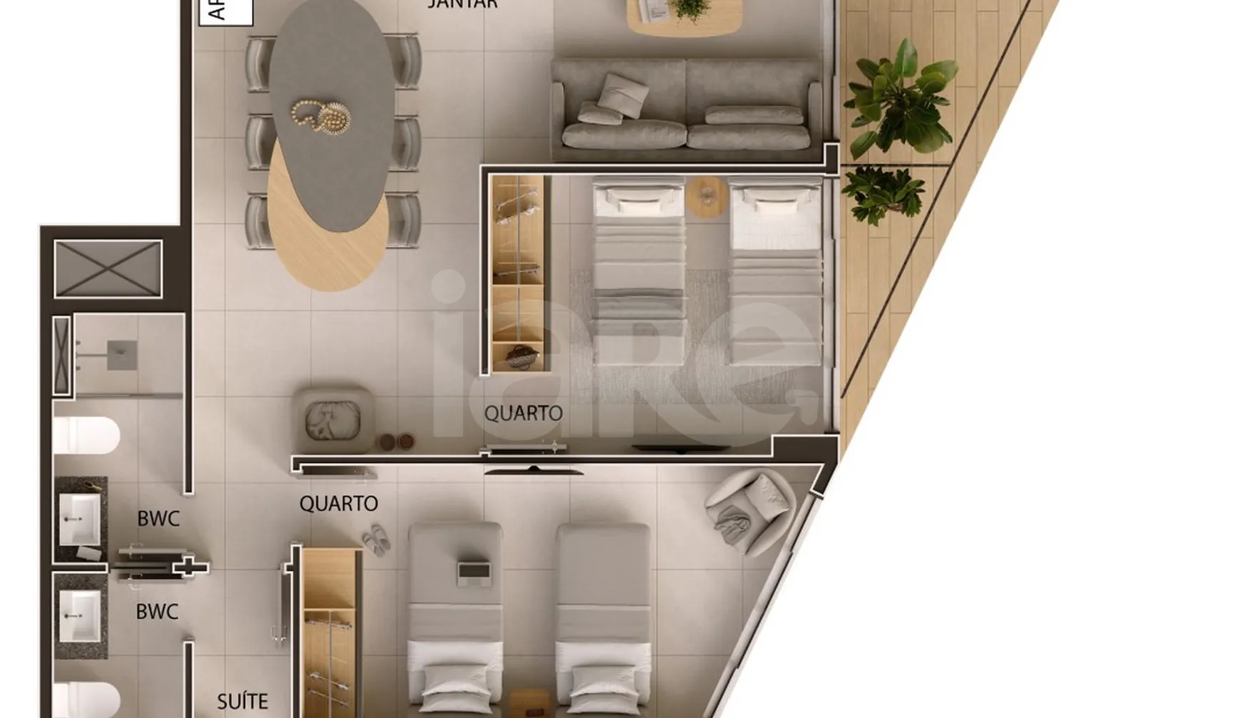 Planta — Apartamento 86,23 m²