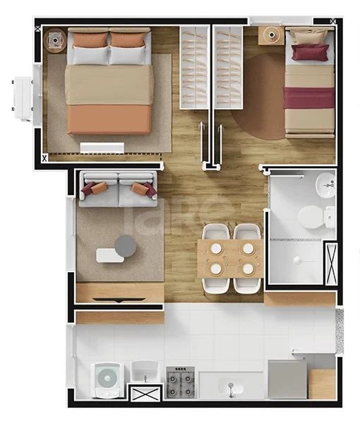 Planta — Apartamento 35,91 m²