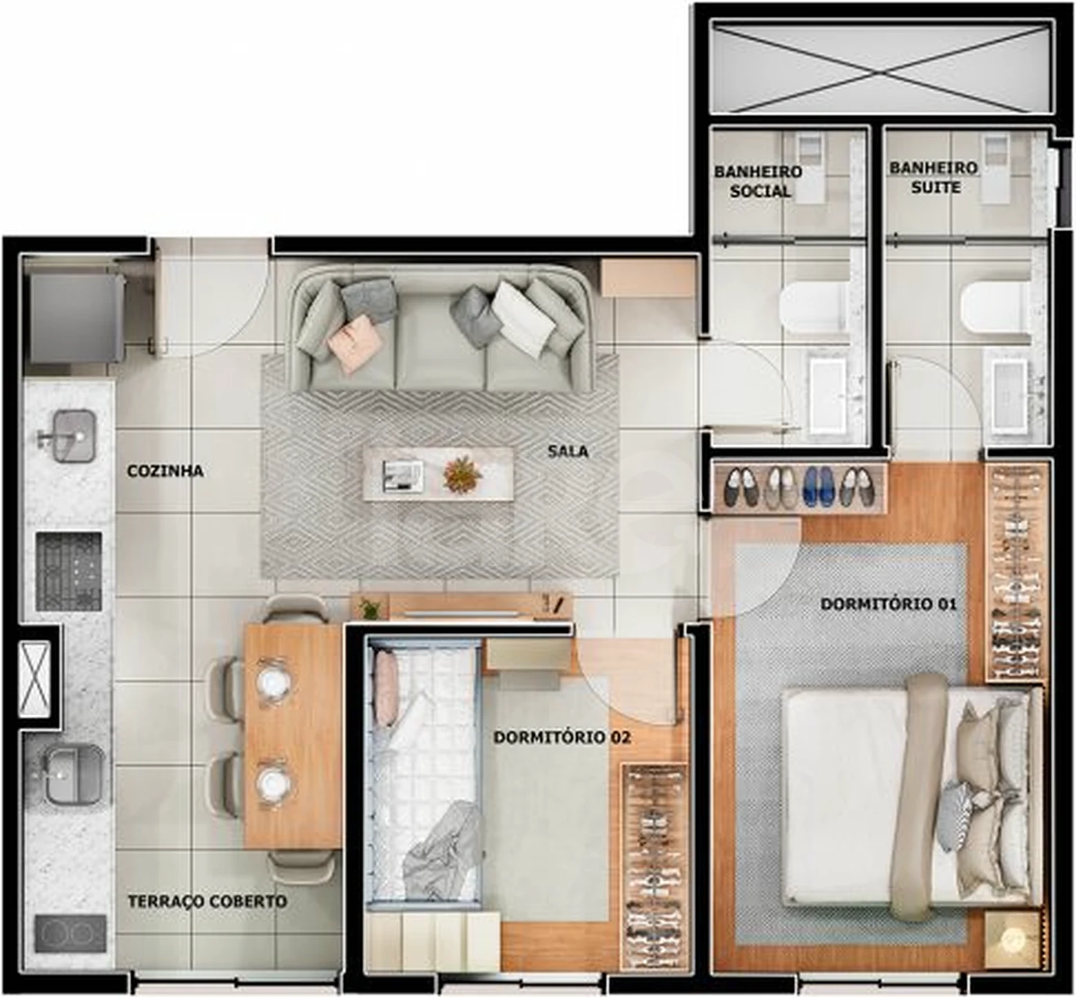 Planta — Garden 60,64 m²