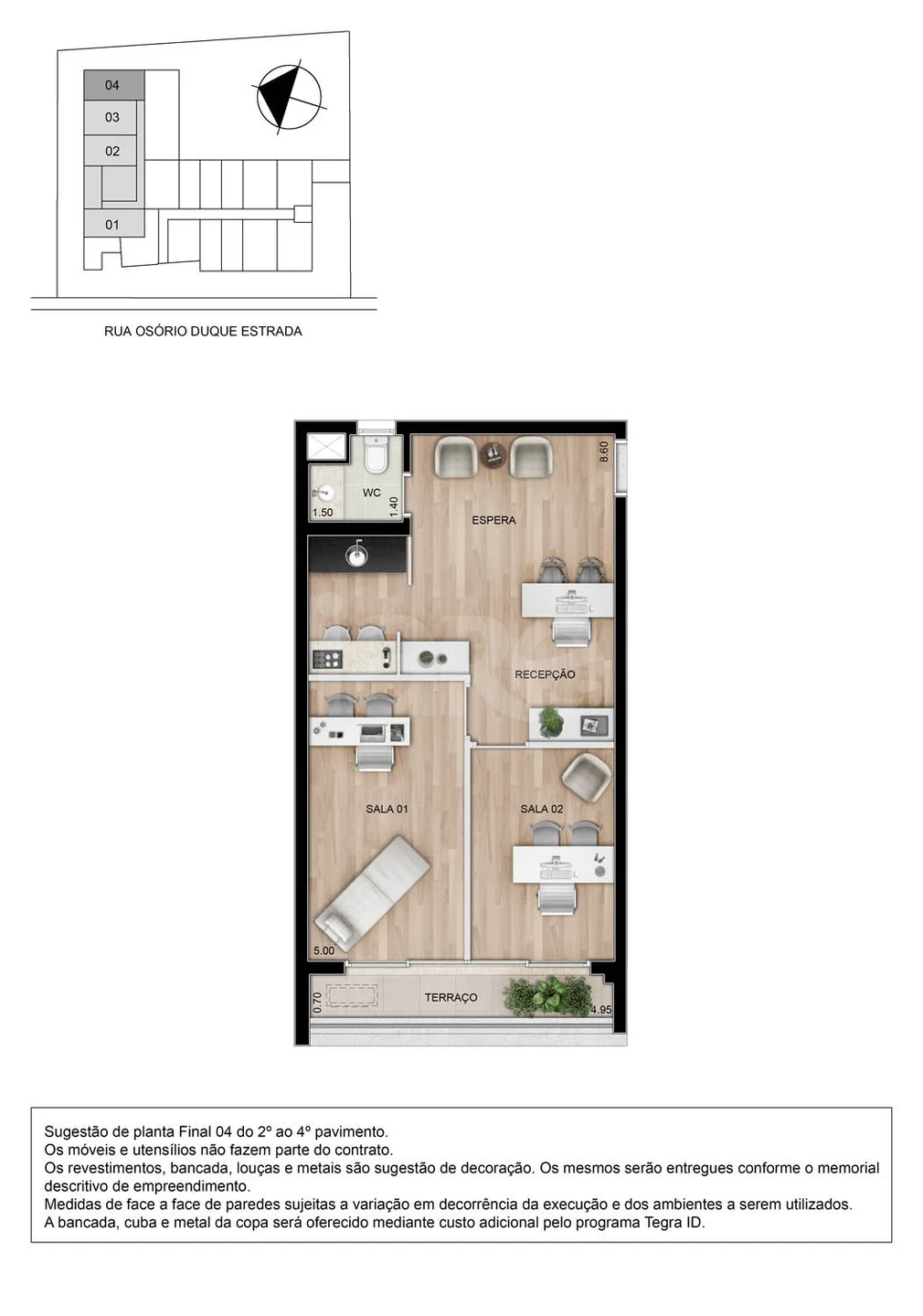 Planta — Sala 53,8 m²