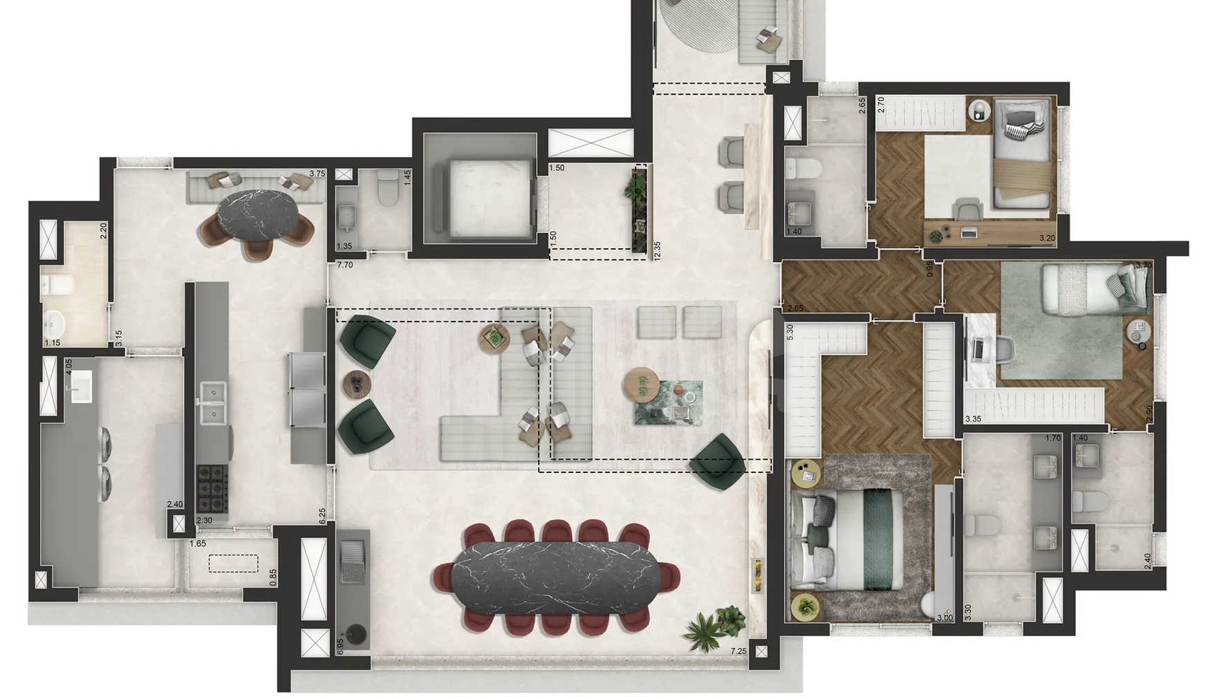 Planta — Apartamento 178 m²