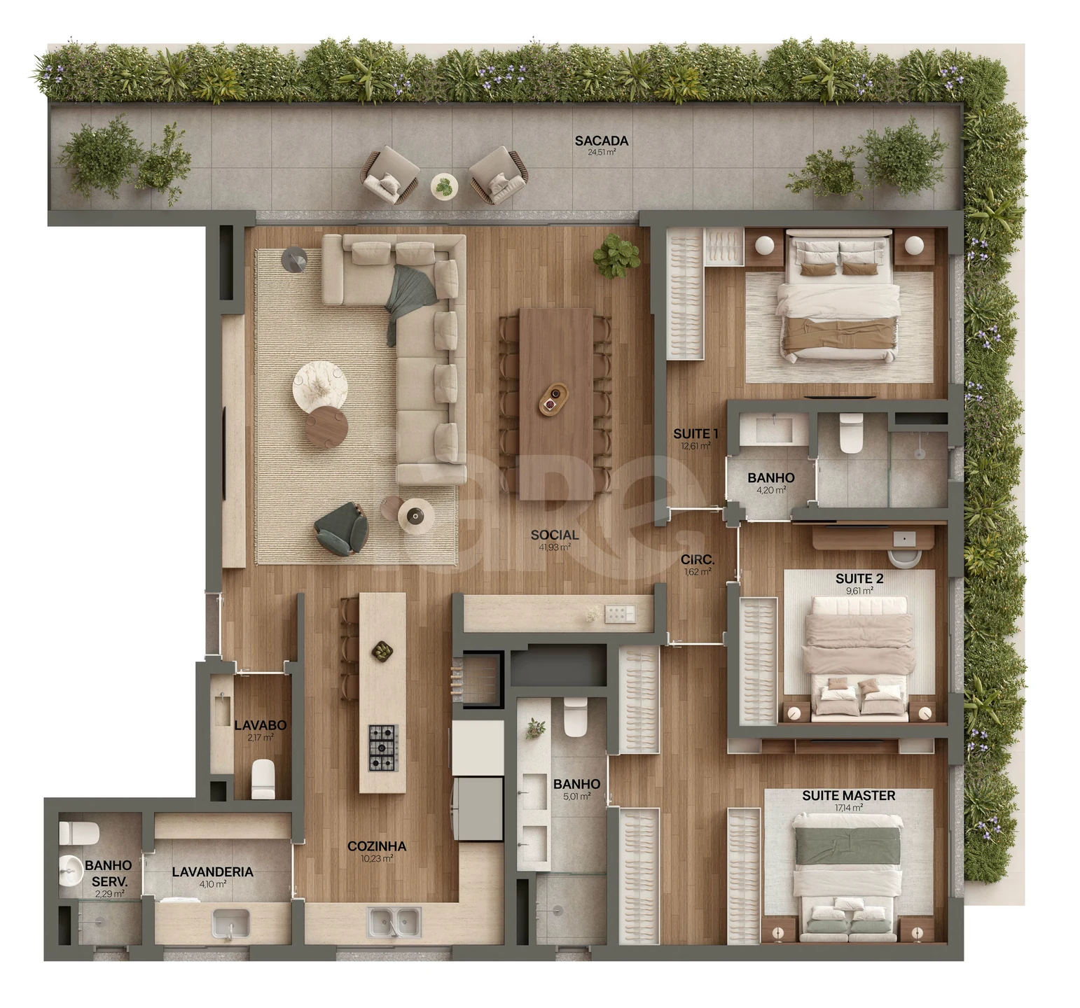 Planta — Garden 172,62 m²