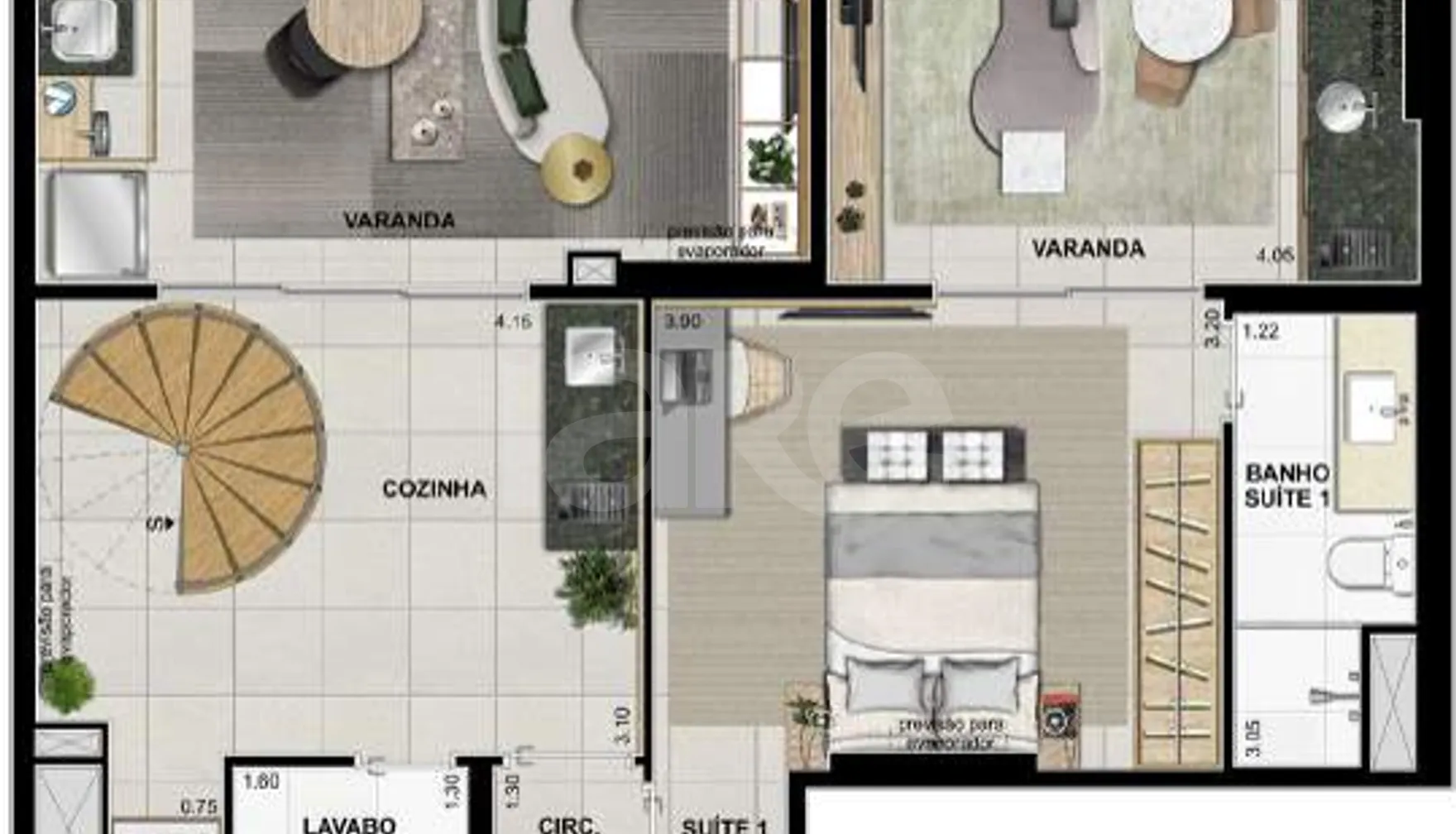 Planta — Cobertura Duplex 150 m²