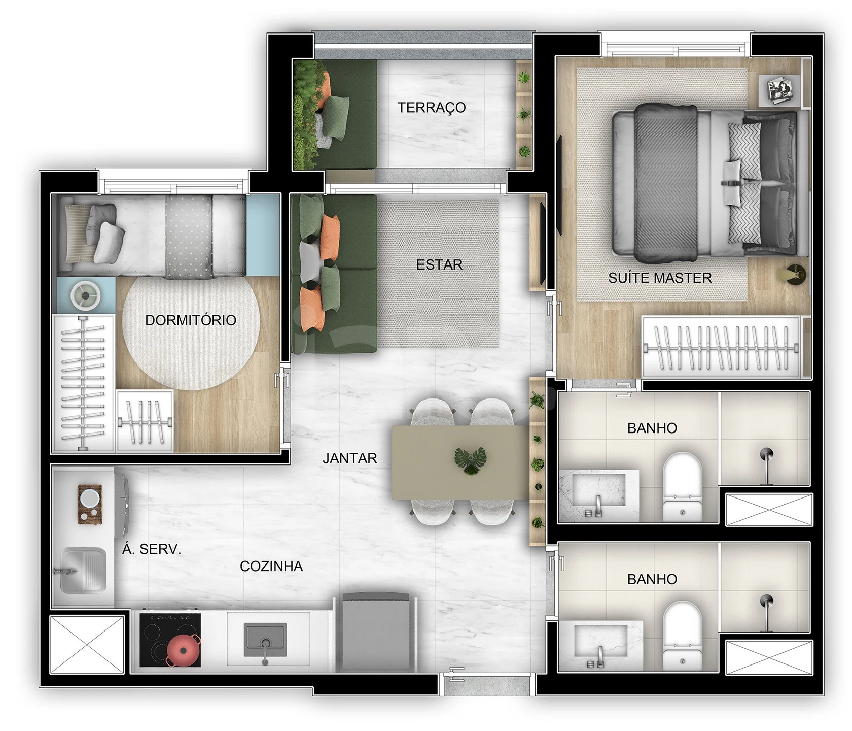 Planta — Apartamento 42,54 m²