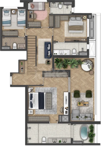 Planta — Cobertura Duplex 280,66 m²