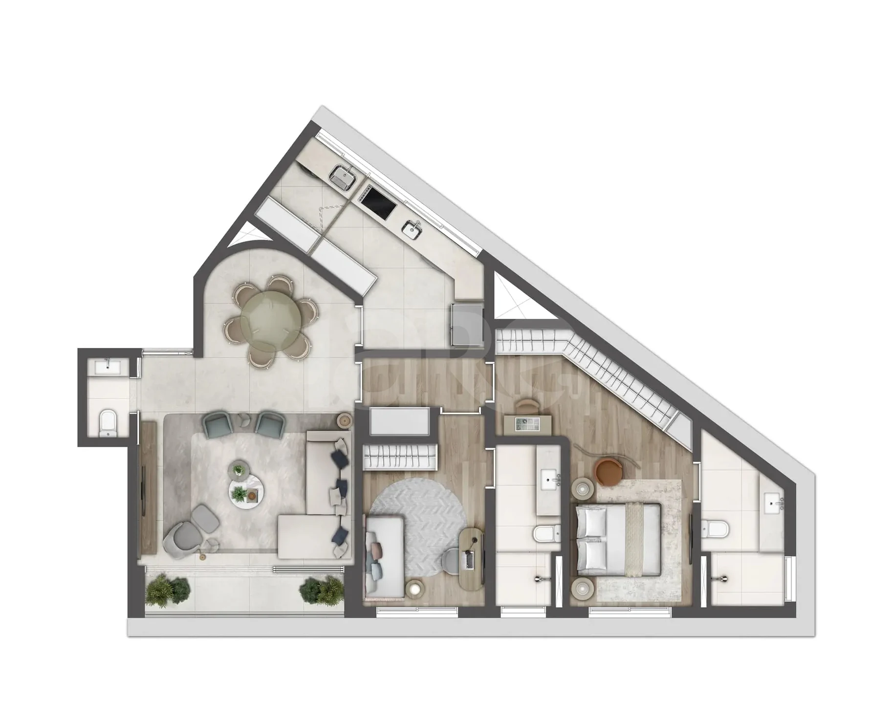 Planta — Apartamento 107,32 m²