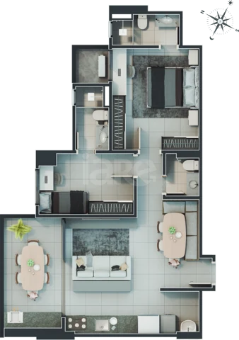 Planta — Apartamento 75,78 m²
