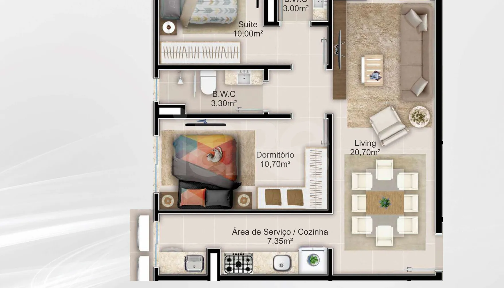 Planta — Apartamento 66,25 m²