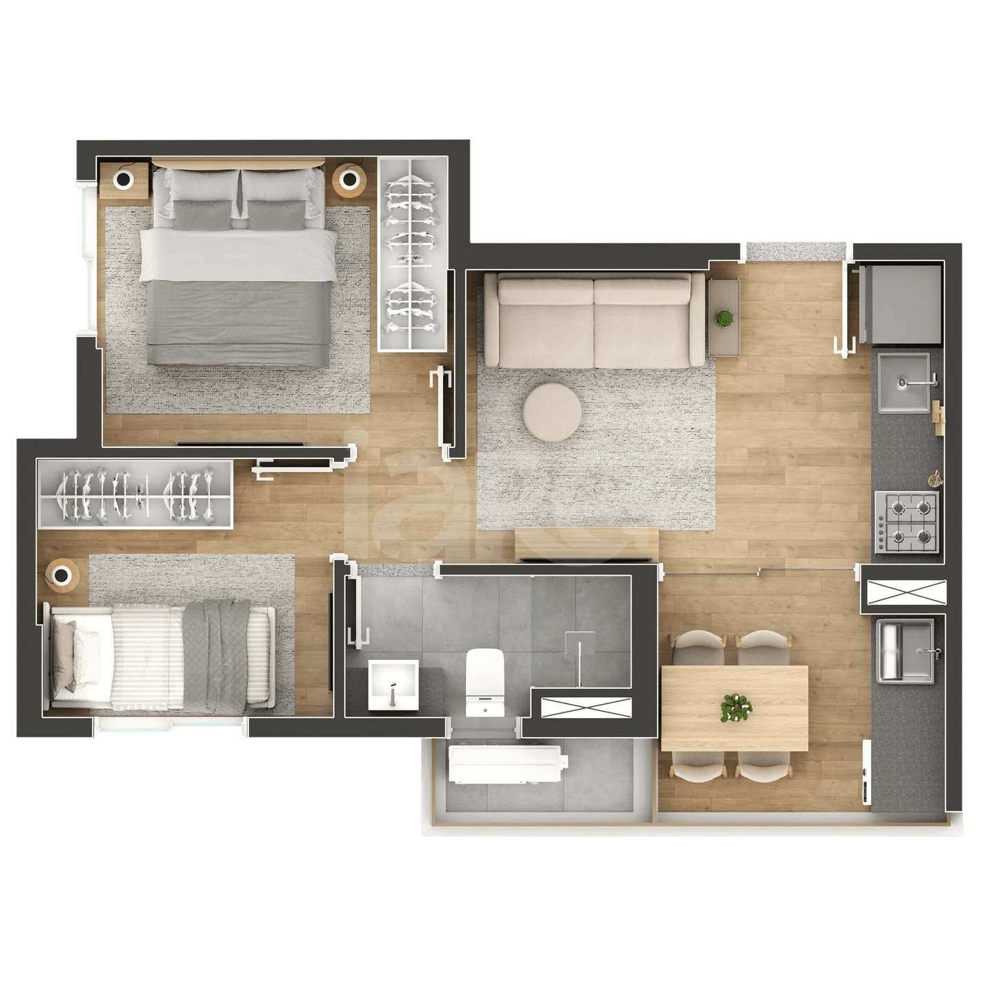 Planta — Apartamento 34,81 m²