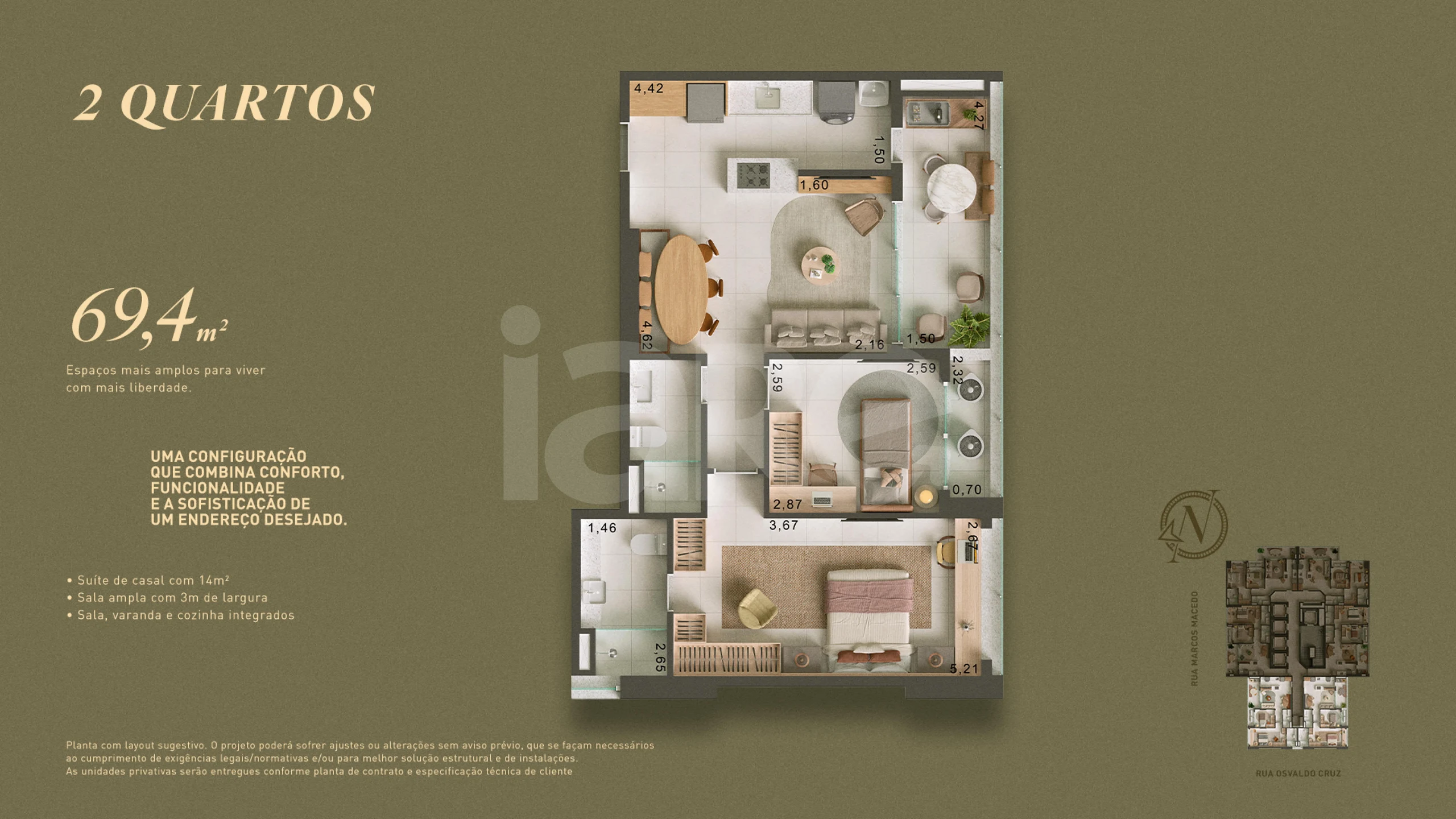 Planta — 2 Quartos