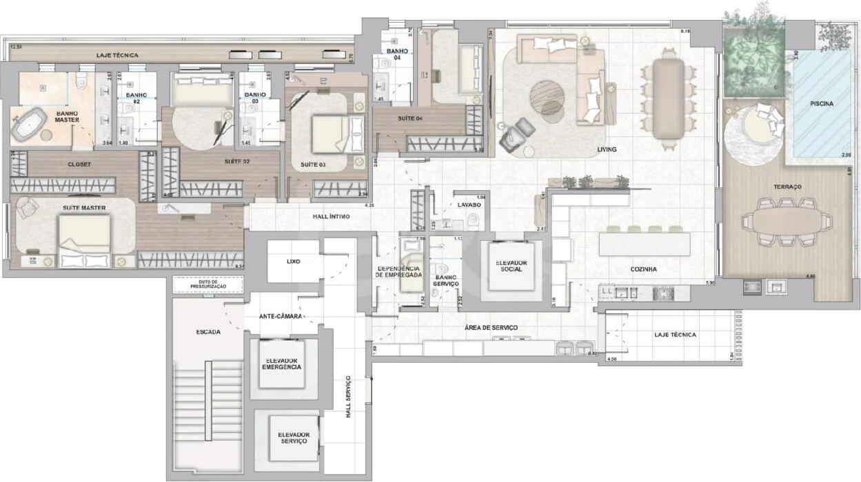 Planta — Apartamento 300 m²