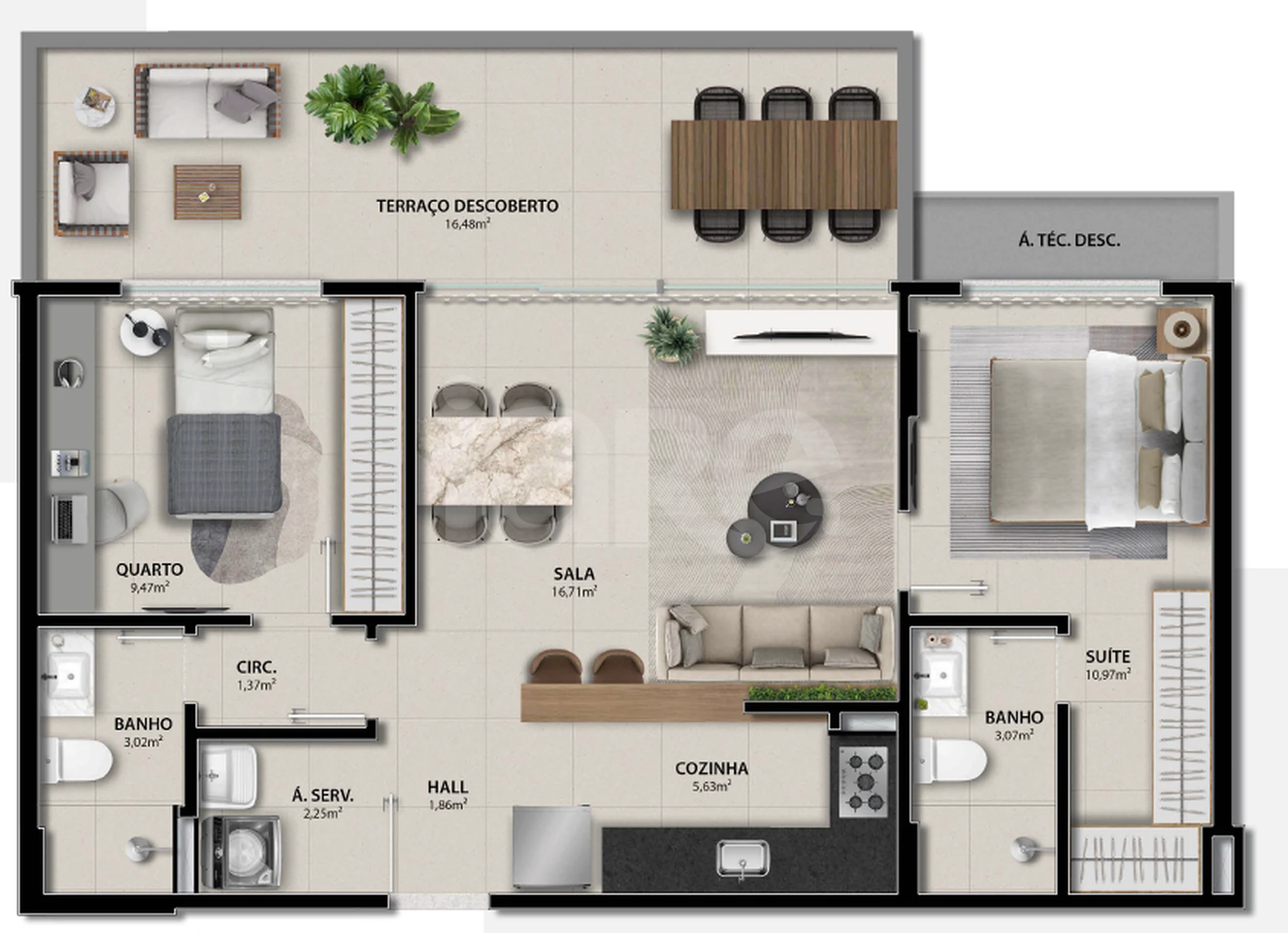Planta — Garden 79,49 m²