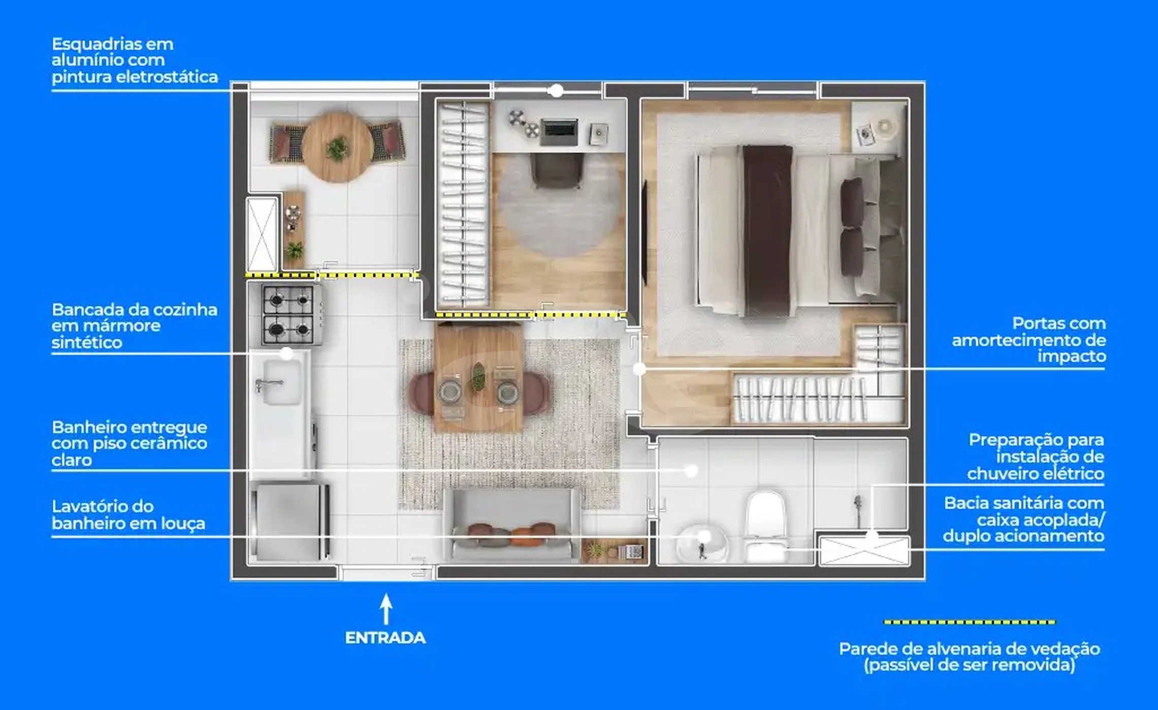 Planta — Apartamento 27,32 m²