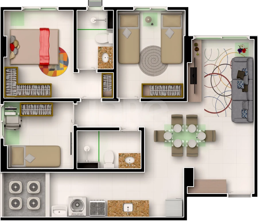 Planta — Apartamento 63,06 m²