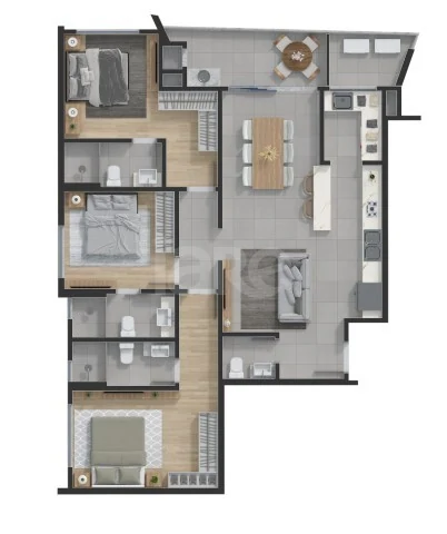 Planta — Apartamento 110,14 m²