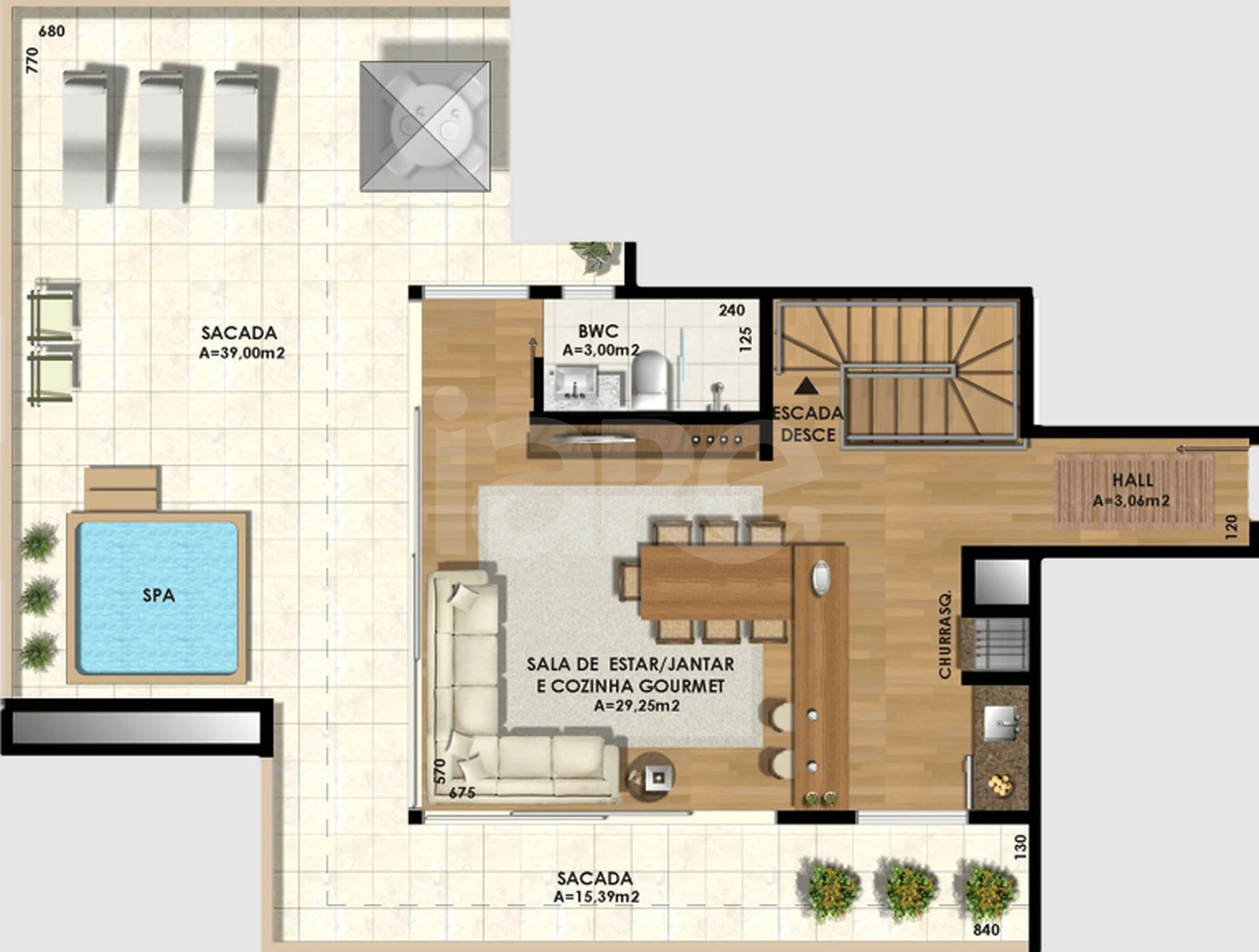 Planta — Cobertura Duplex 200,43 m²