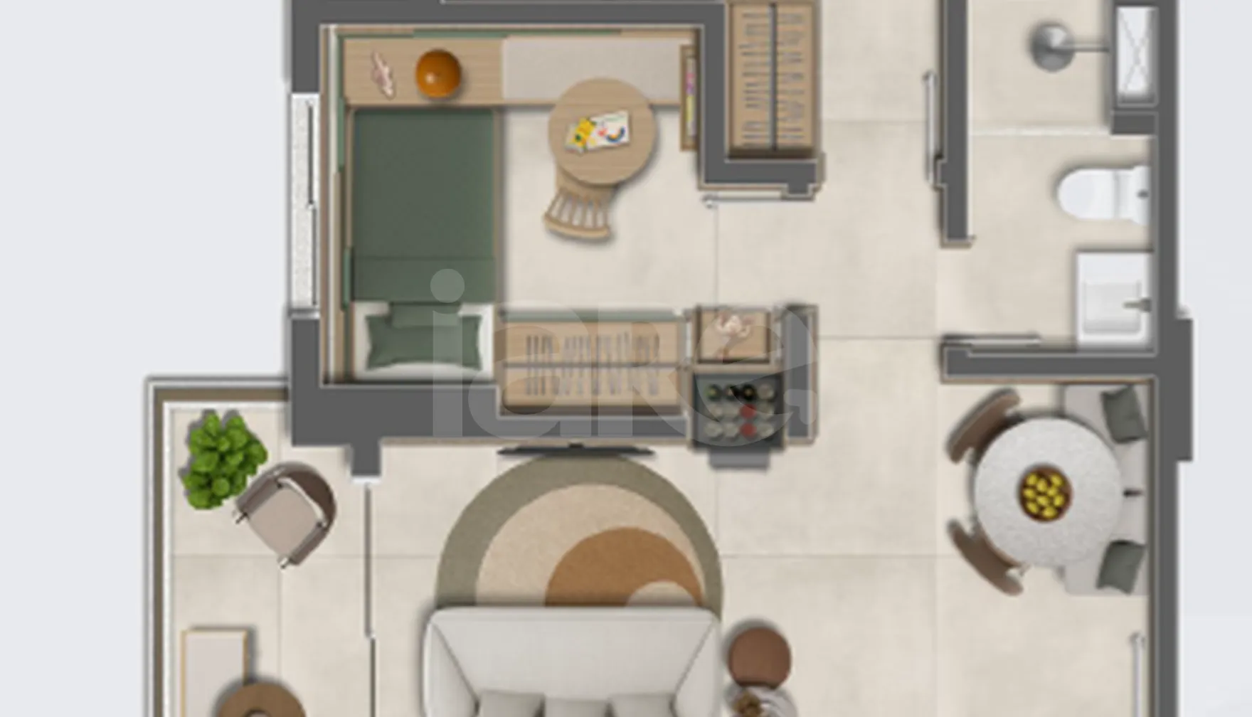 Planta — Apartamento 51,95 m²