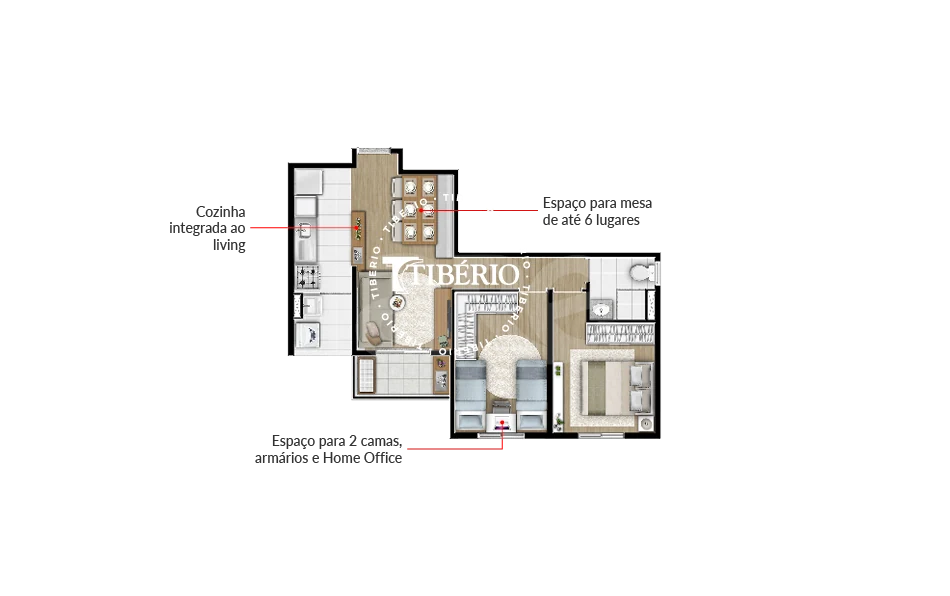 Planta — Apartamento 50,68 m²