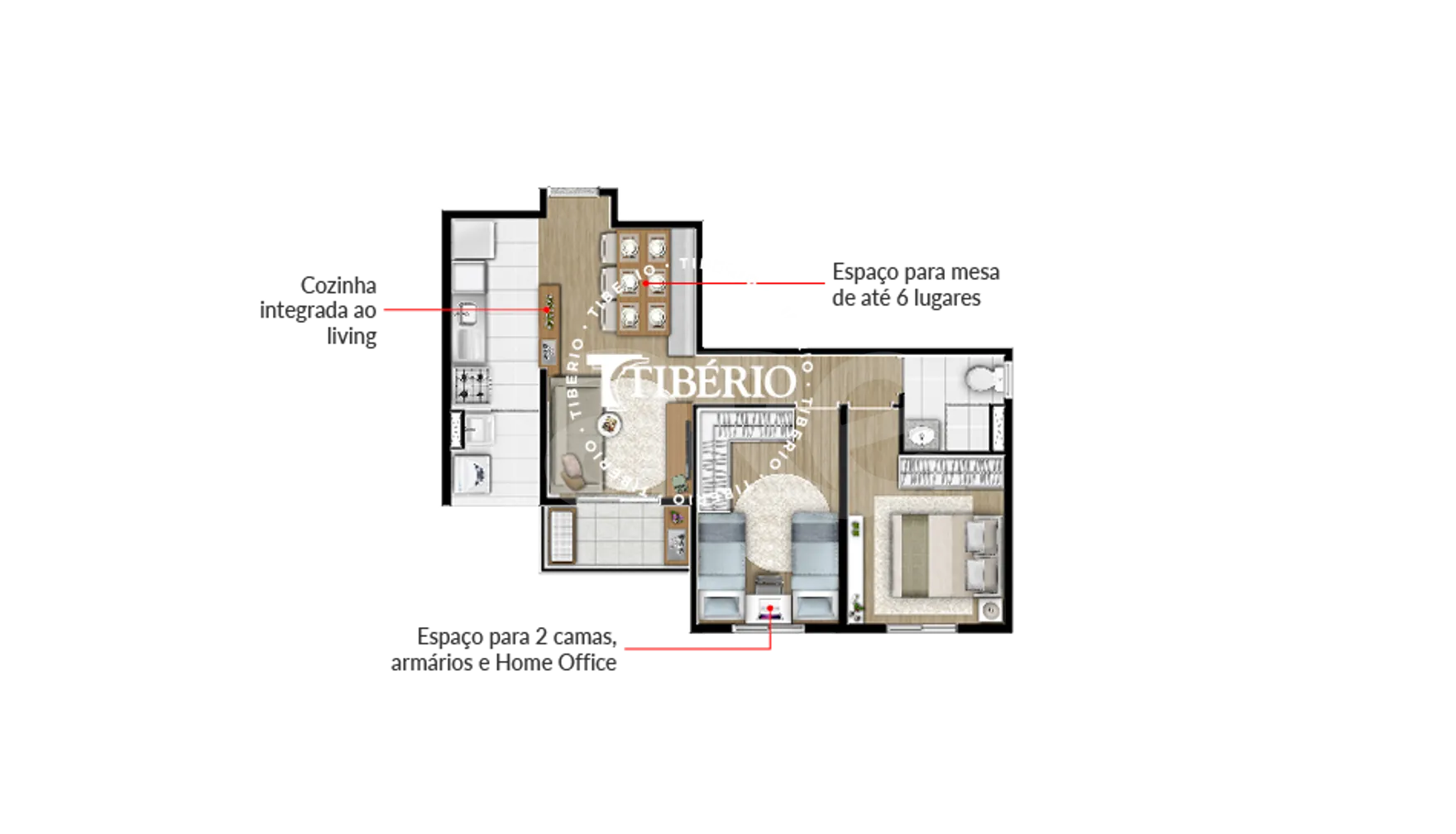 Planta — Apartamento 50,68 m²
