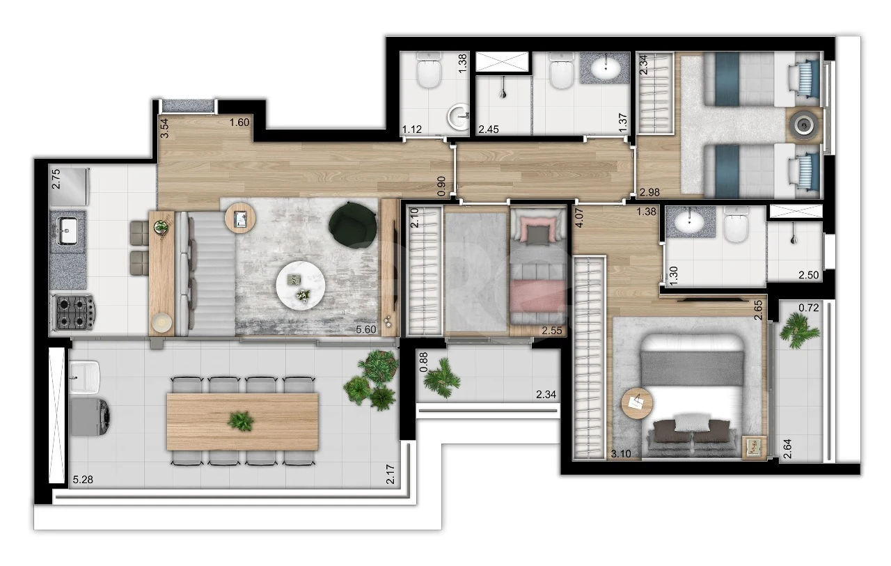 Planta — Garden 83,35 m²