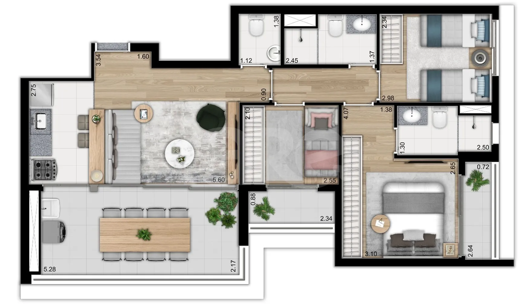 Planta — Garden 83,35 m²