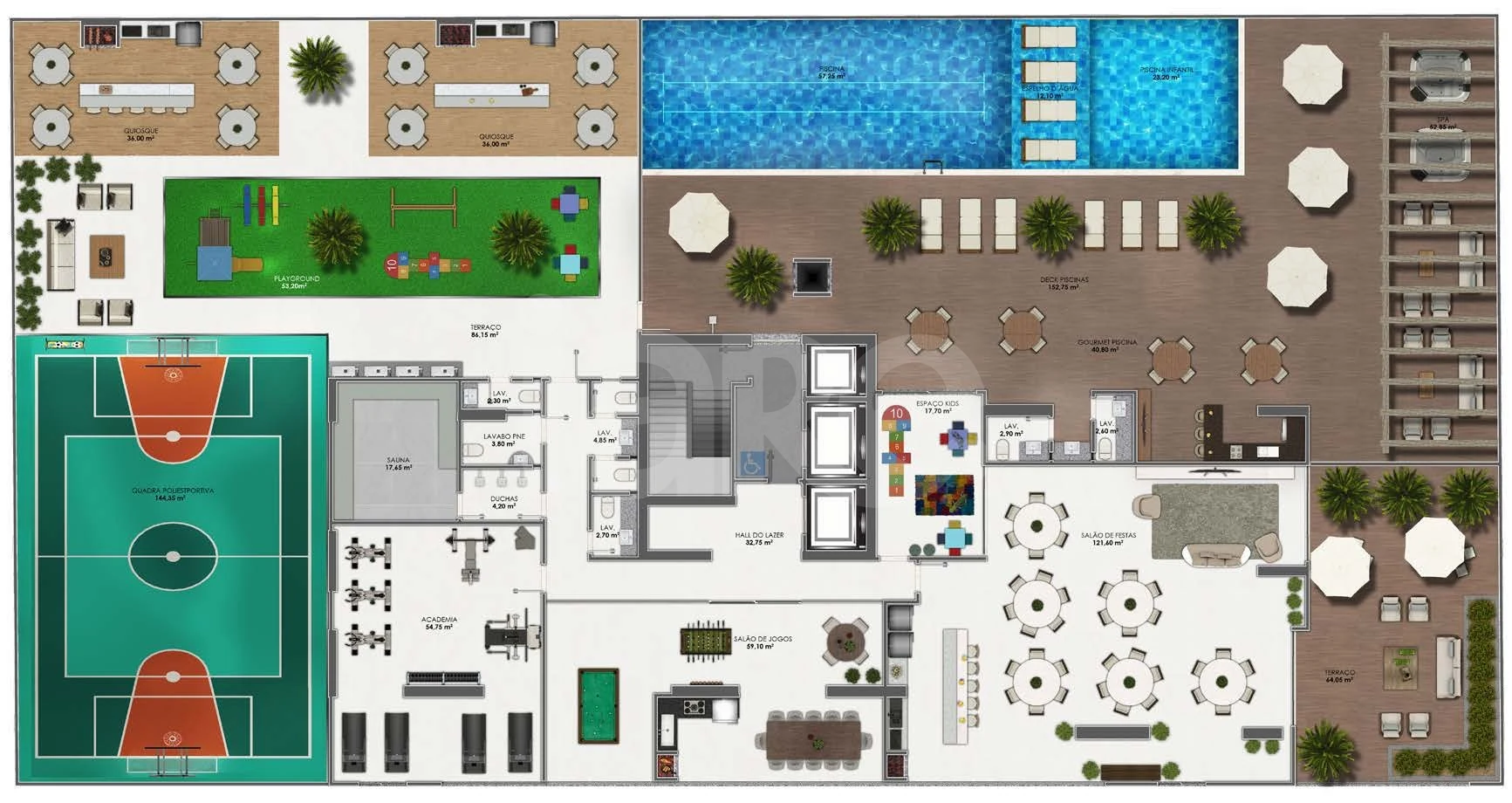 Planta — Pavimento lazer