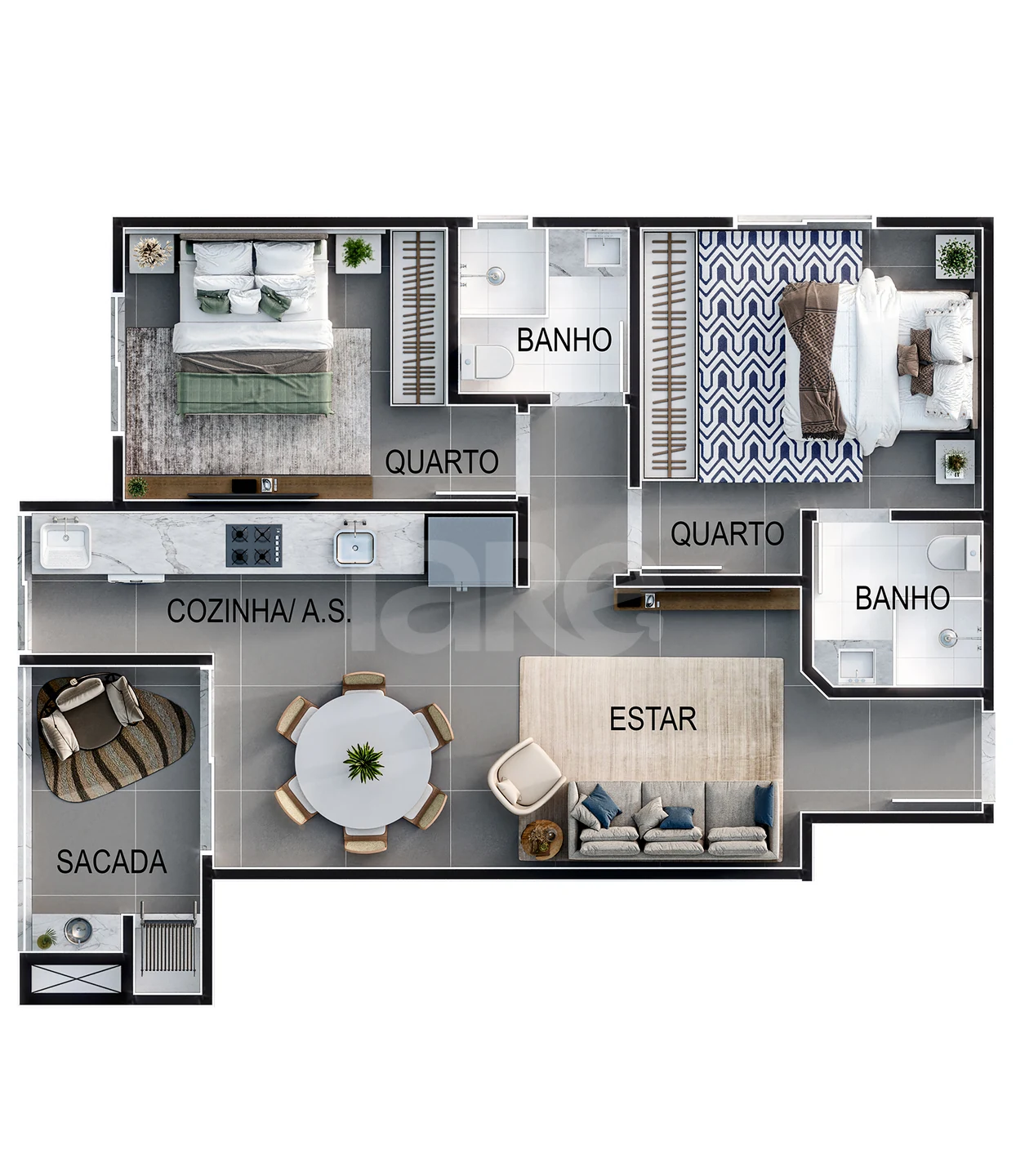 Planta — Apartamento 75,28 m²