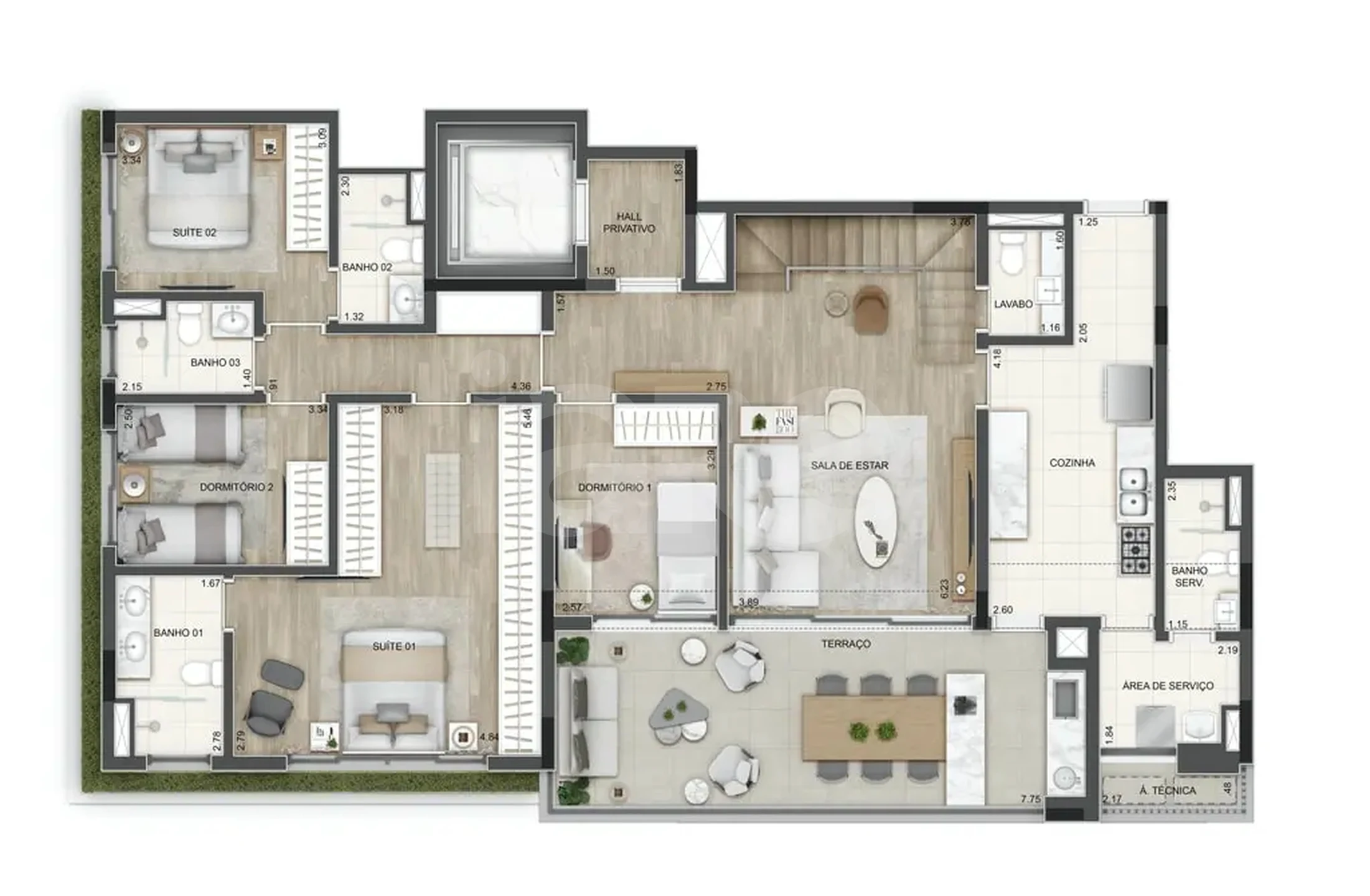 Planta — Cobertura Duplex 283,31 m²