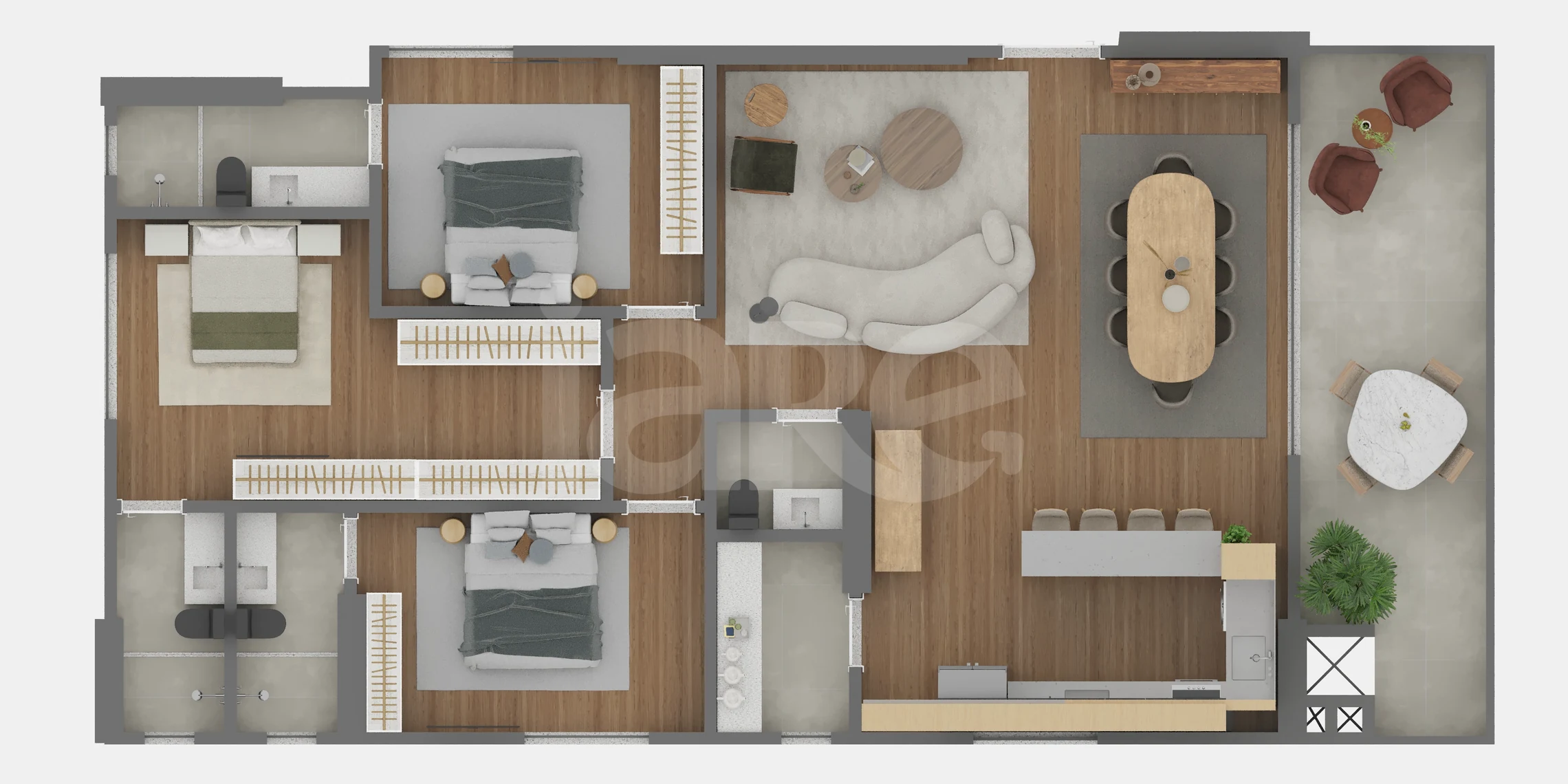 Planta — Apartamento 140 m²