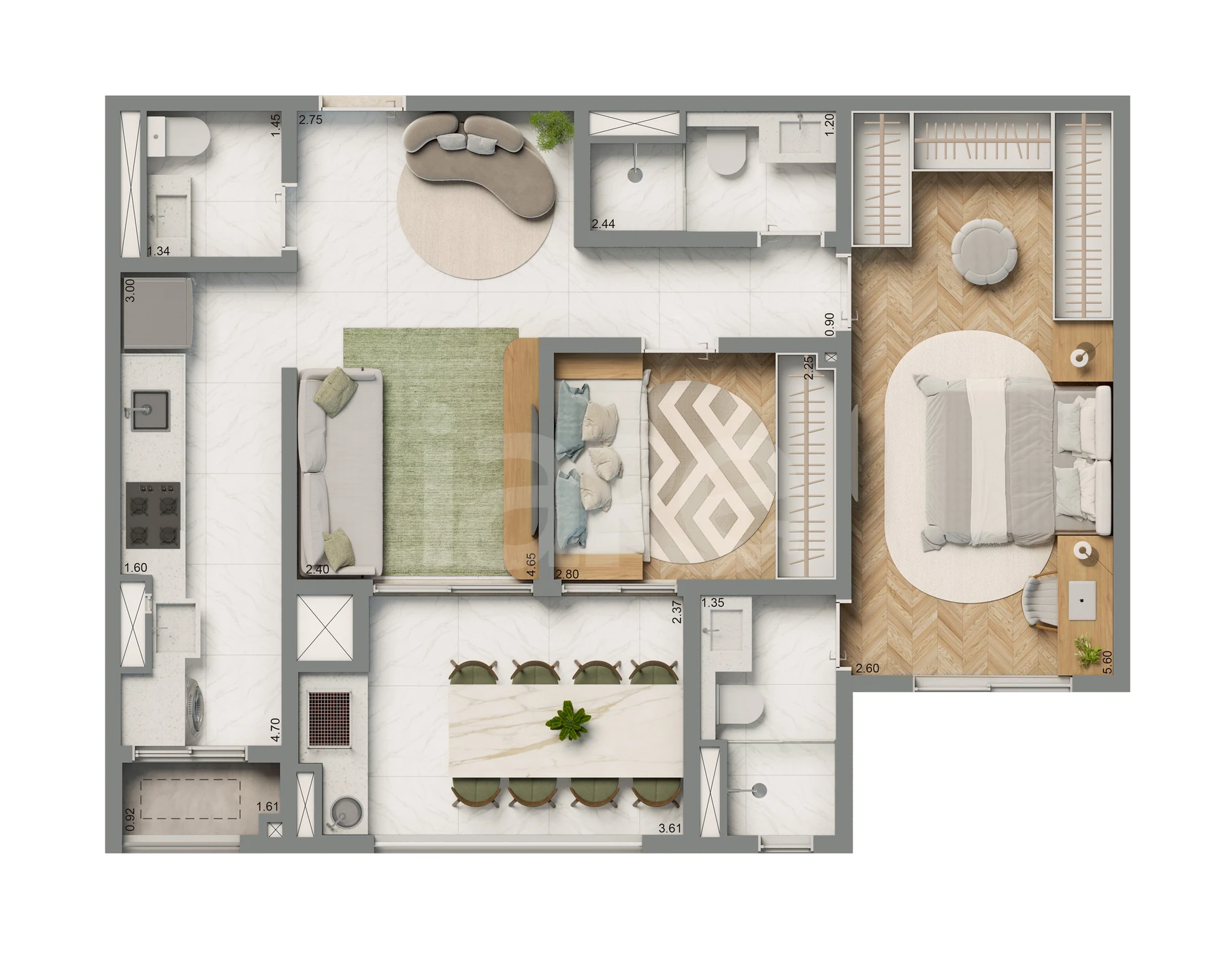 Planta — Garden 73,7 m²