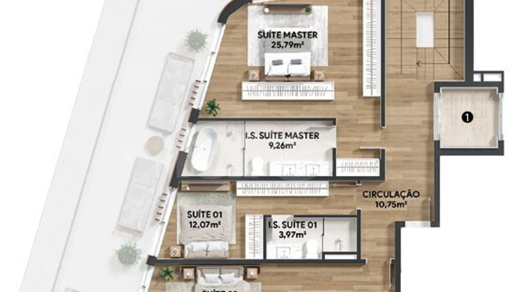Planta — Cobertura Duplex 316 m²