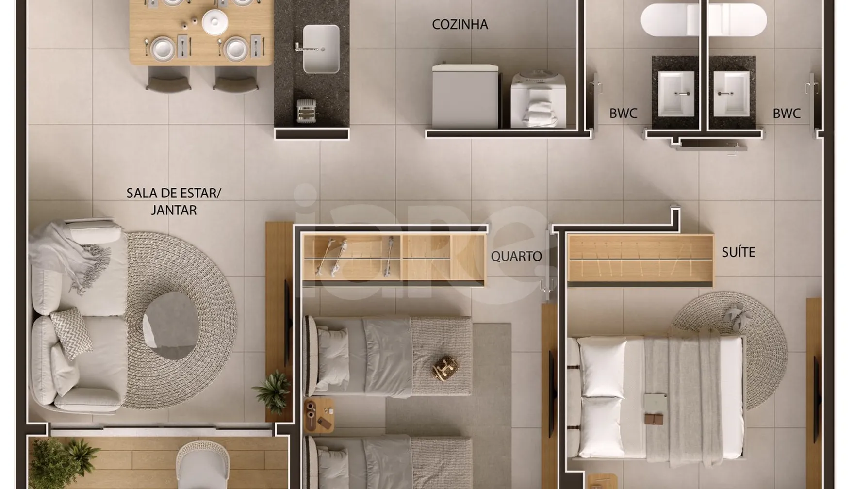 Planta — Apartamento 62,58 m²