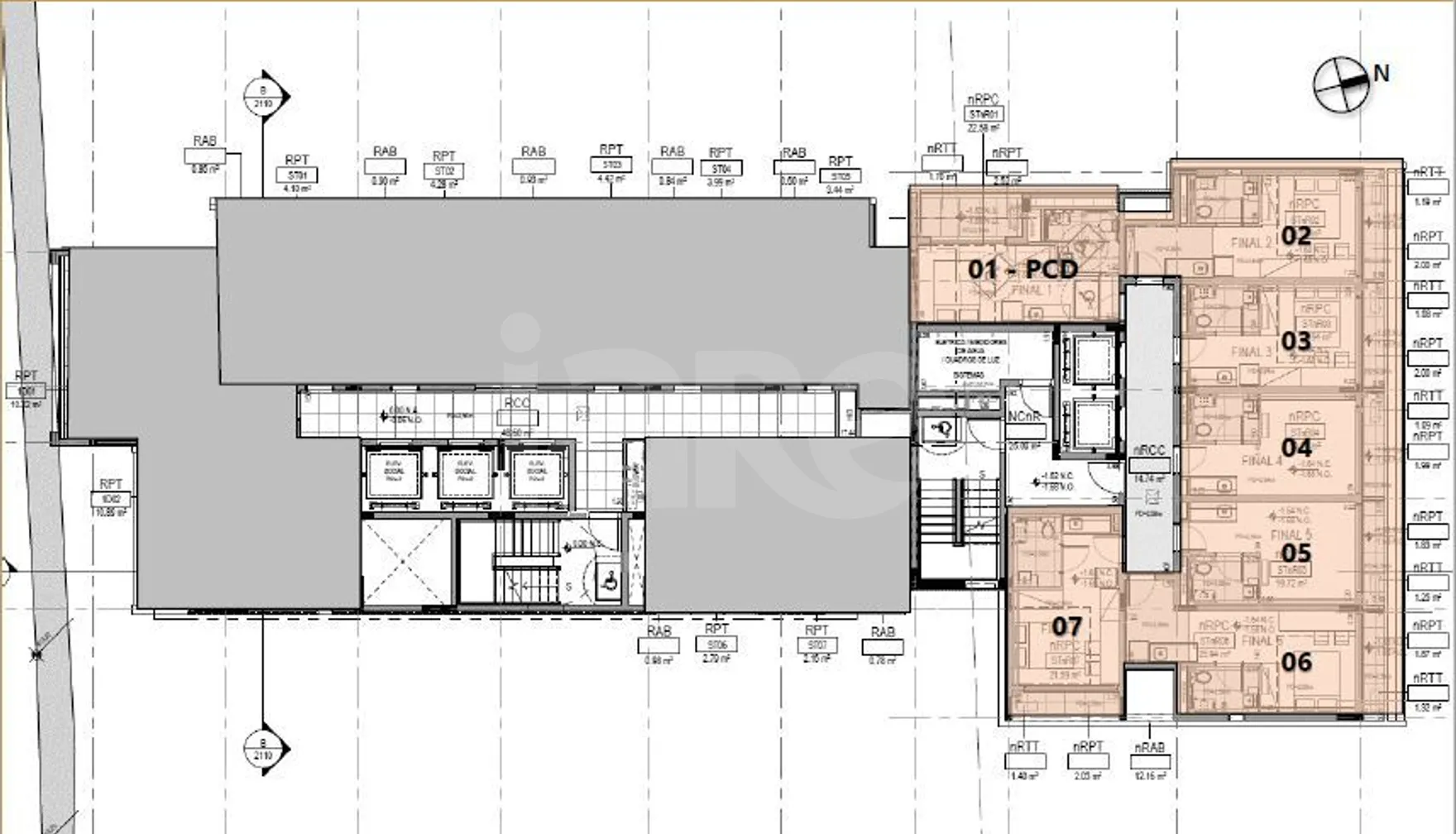 Planta — Pavimento 2º ao 6º andar