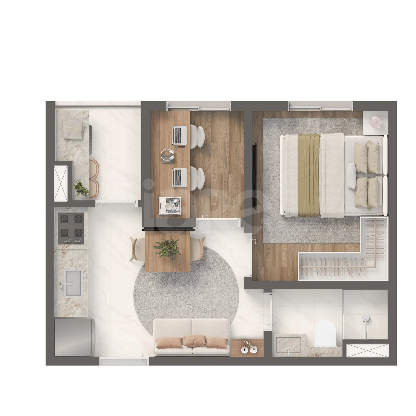 Planta — Apartamento 27,91 m²